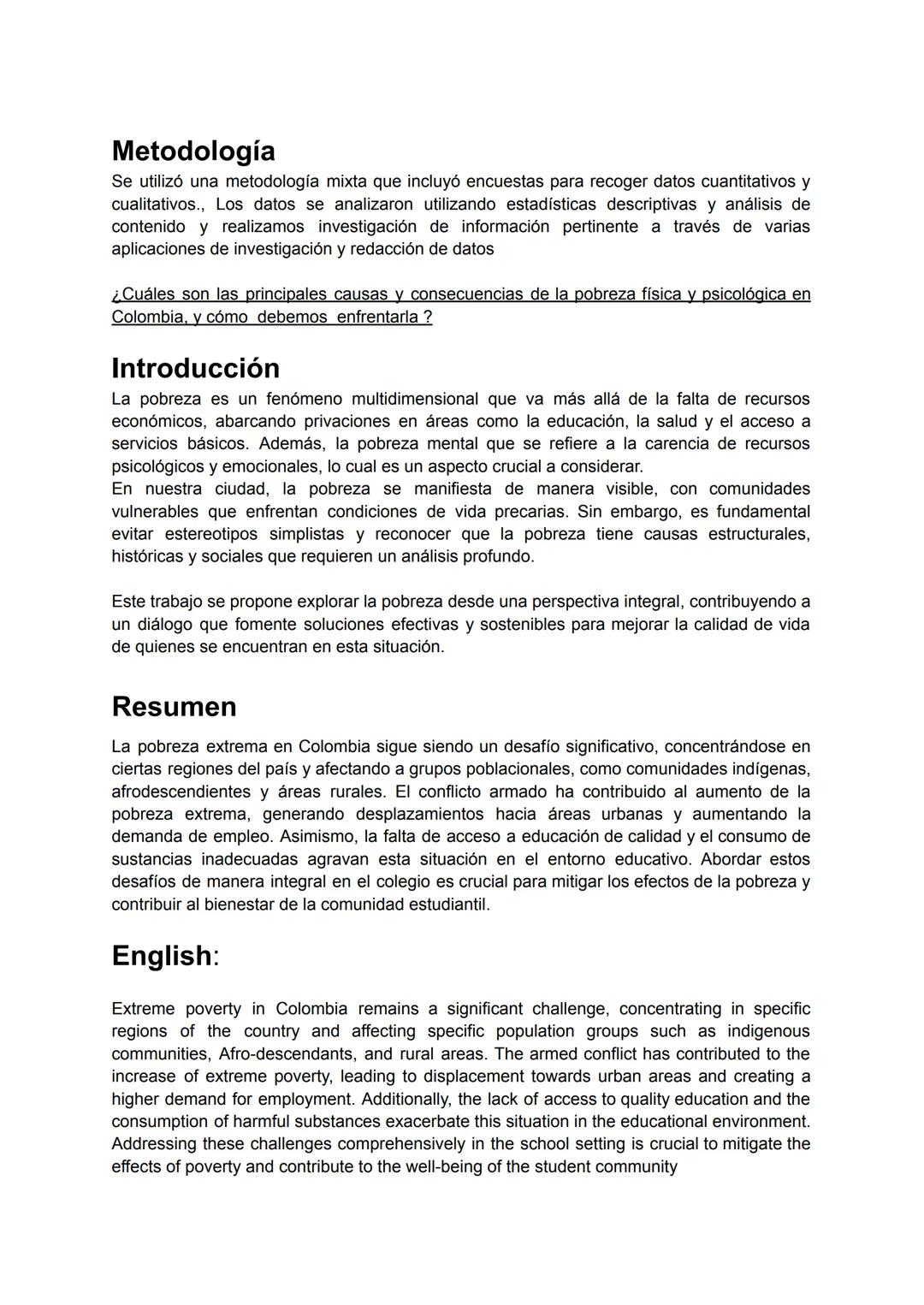Entre Desigualdad y Esperanza:
La Lucha Contra la Pobreza
ELIAS HURTADO
FRANKLIN ROJAS
MIGUEL GRACIANO
SAMUEL CASTRILLON Entre Desigualdad y