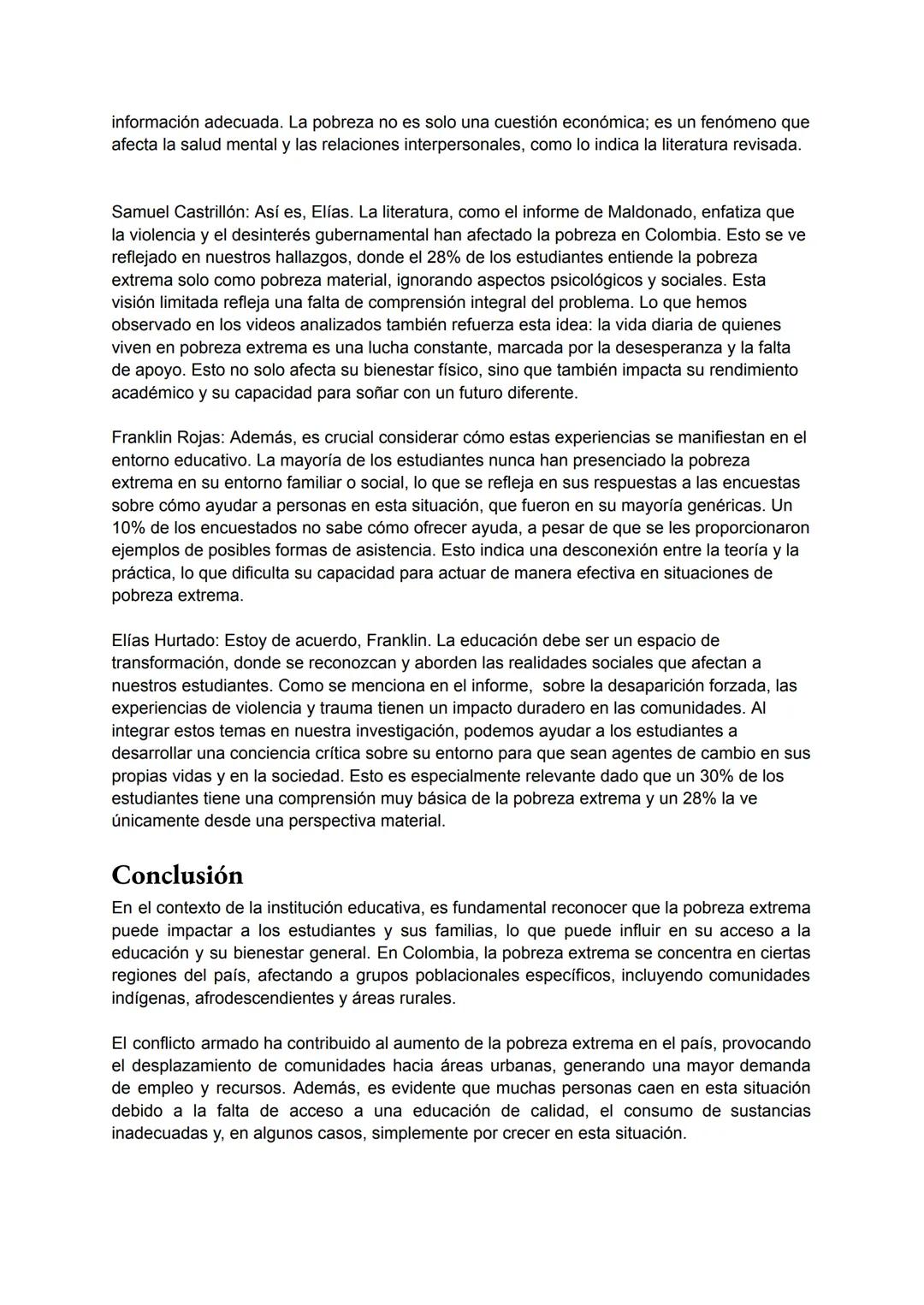 Entre Desigualdad y Esperanza:
La Lucha Contra la Pobreza
ELIAS HURTADO
FRANKLIN ROJAS
MIGUEL GRACIANO
SAMUEL CASTRILLON Entre Desigualdad y