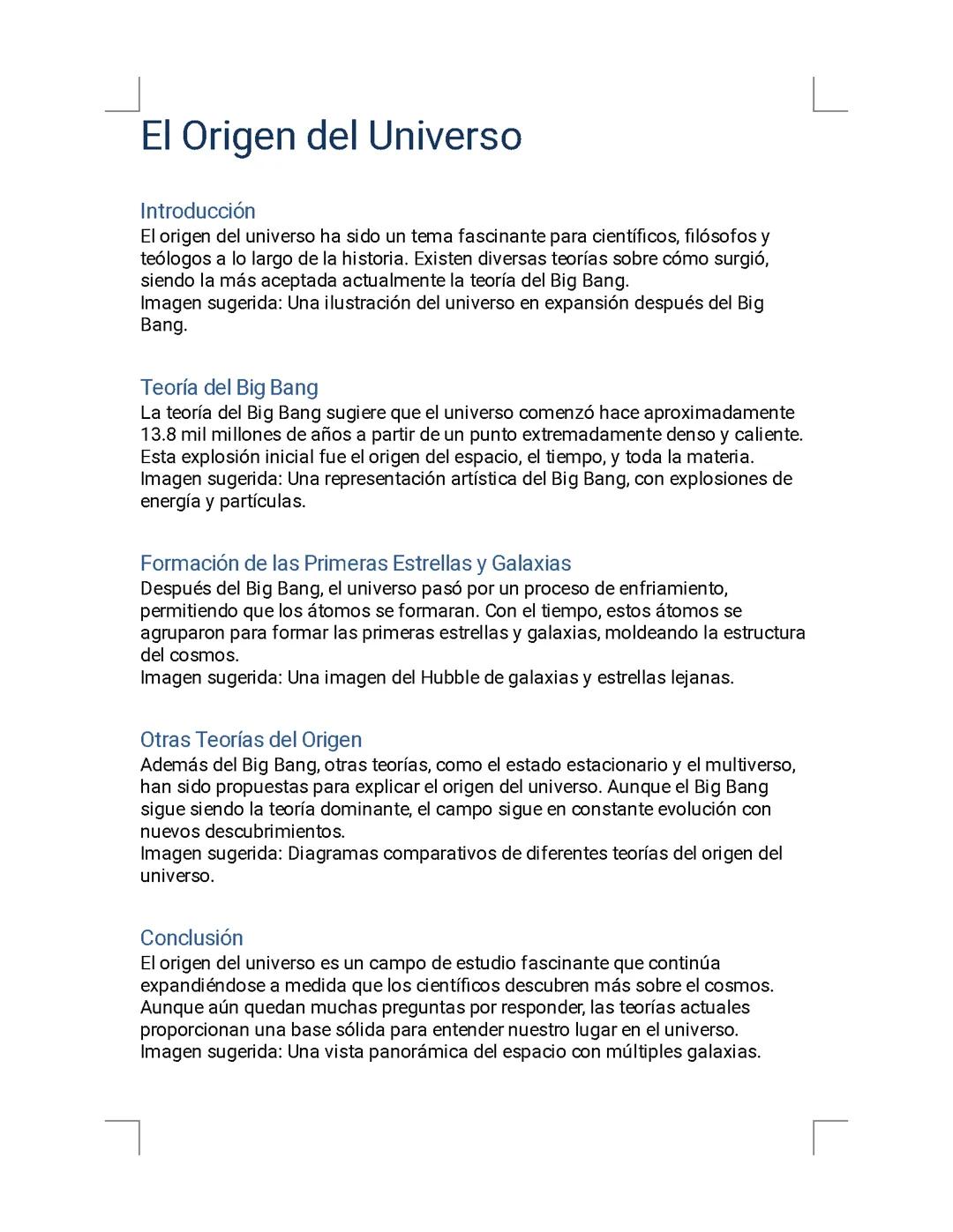 El origen del universo