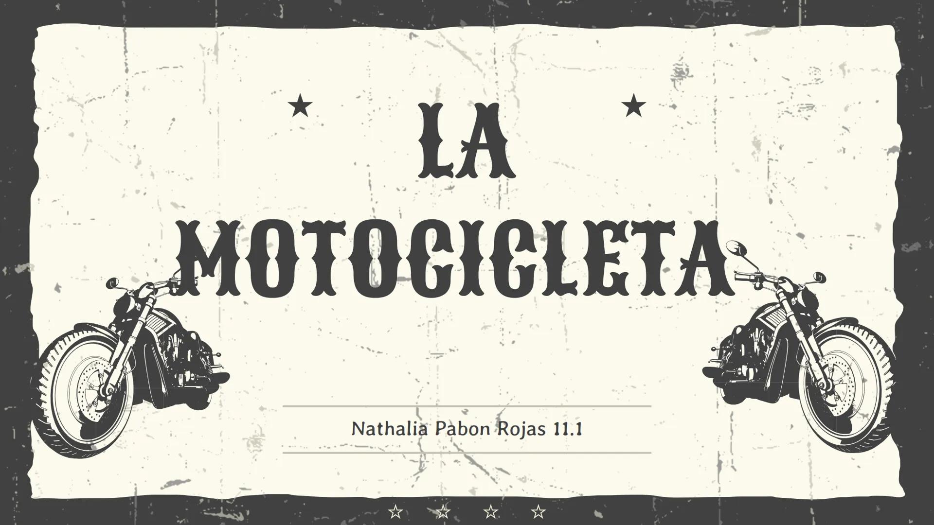 # LA
# MOTOCICLETA
Nathalia Pabón Rojas 11.1 # ¿QUE ES Y PARA QUE SIRVE?
Una motocicleta es un vehículo
de dos ruedas, diseñado para
el t