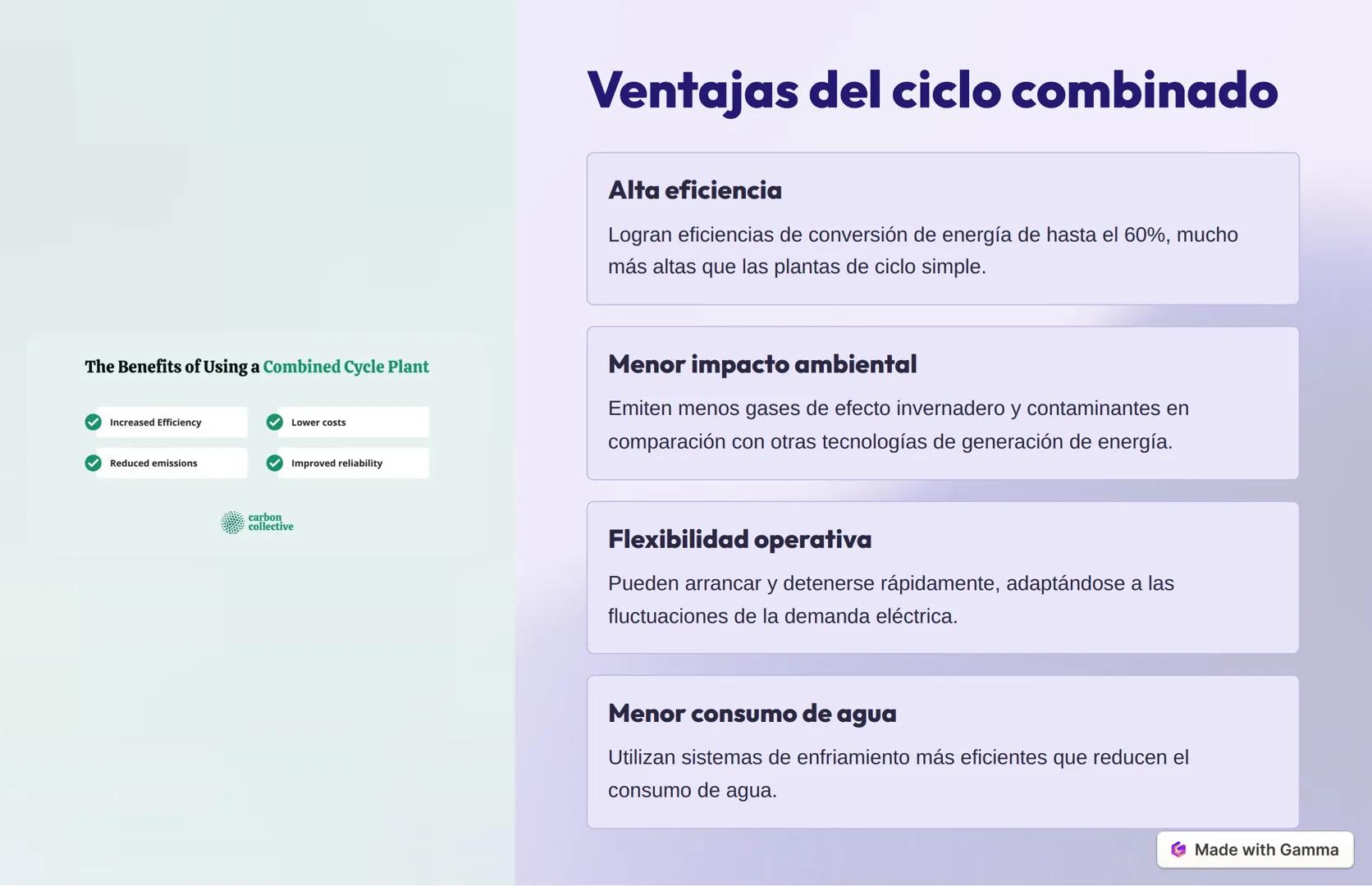 Introducción a los
conceptos de energía
del ciclo combinado
Los ciclos combinados son sistemas avanzados de generación de energía
eléctrica