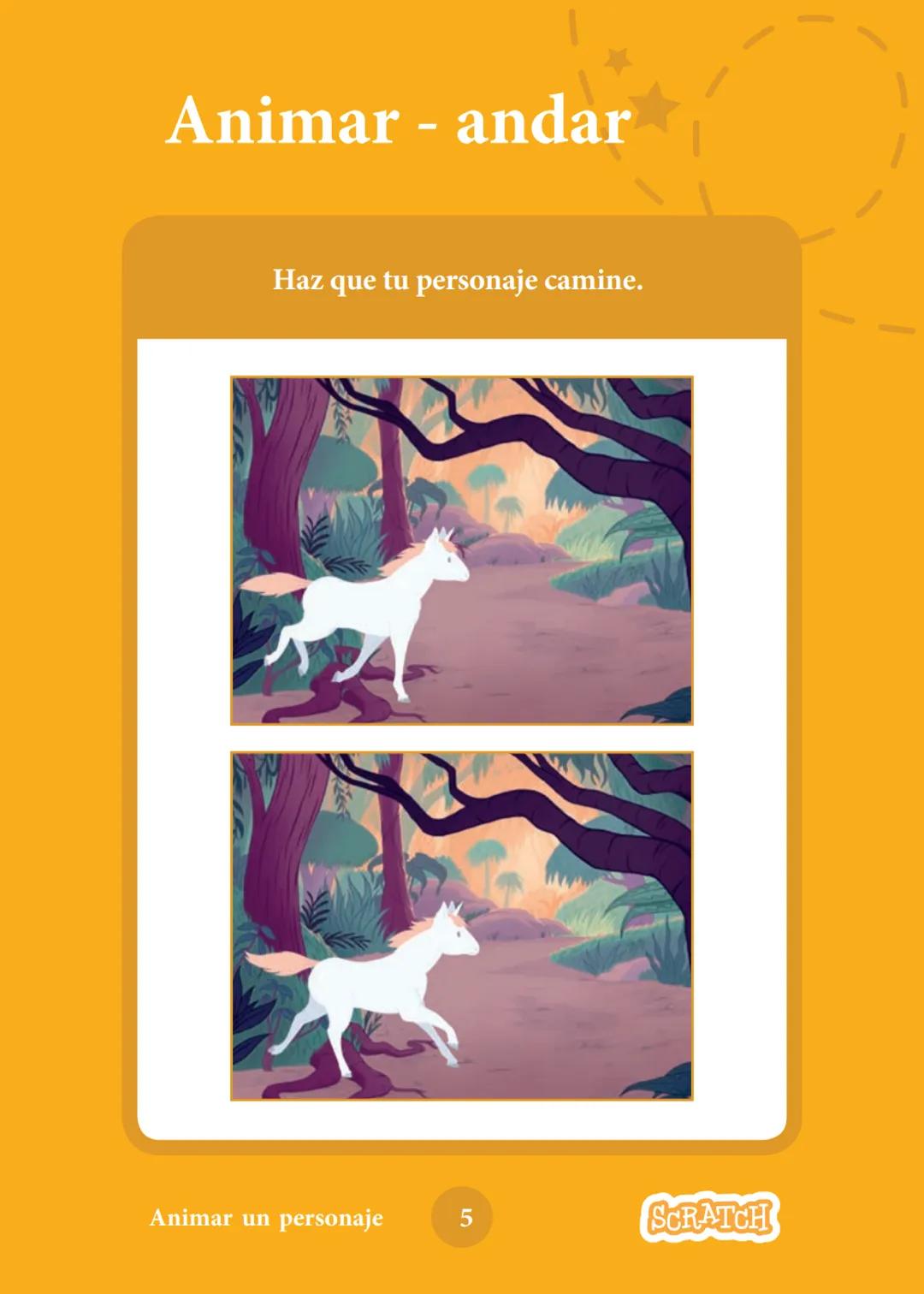 # Animar a un personaje
Anima a personajes.
scratch.mit.edu
8 cartas # Animar a un personaje
Prueba las cartas en cualquier orden
* M