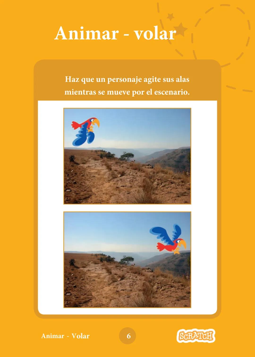 # Animar a un personaje
Anima a personajes.
scratch.mit.edu
8 cartas # Animar a un personaje
Prueba las cartas en cualquier orden
* M