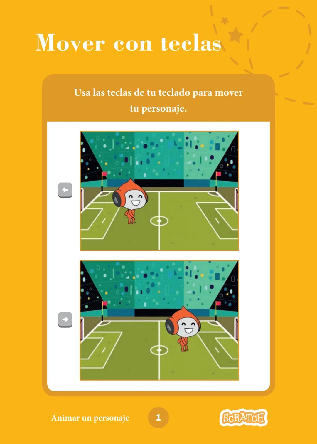 # Animar a un personaje
Anima a personajes.
scratch.mit.edu
8 cartas # Animar a un personaje
Prueba las cartas en cualquier orden
* M