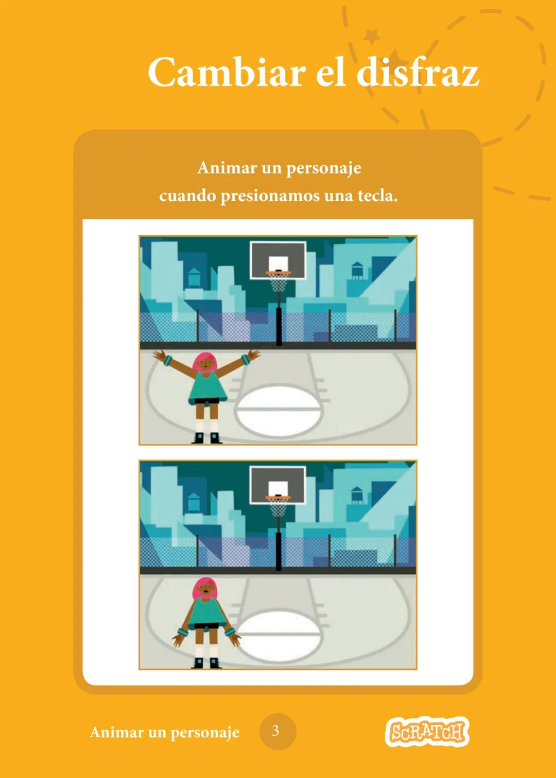 # Animar a un personaje
Anima a personajes.
scratch.mit.edu
8 cartas # Animar a un personaje
Prueba las cartas en cualquier orden
* M