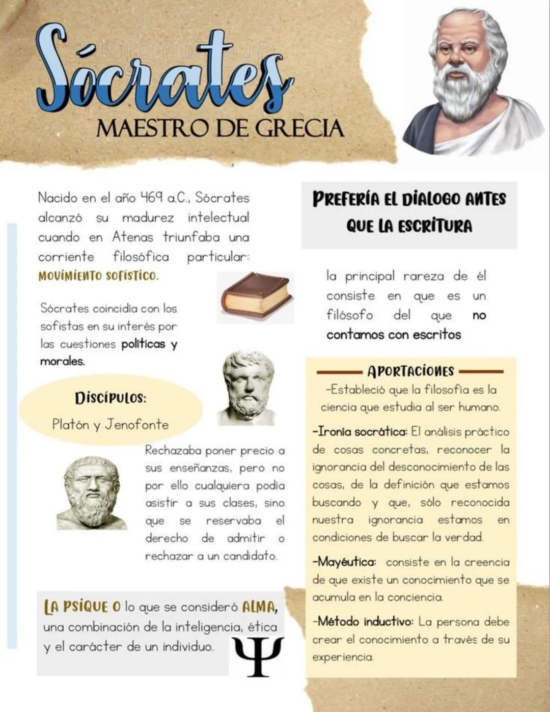 Sicrates
MAESTRO DE GRECIA
Nacido en el año 469 a.C., Sócrates
alcanzó su madurez intelectual
cuando en Atenas triunfaba una
corriente filos