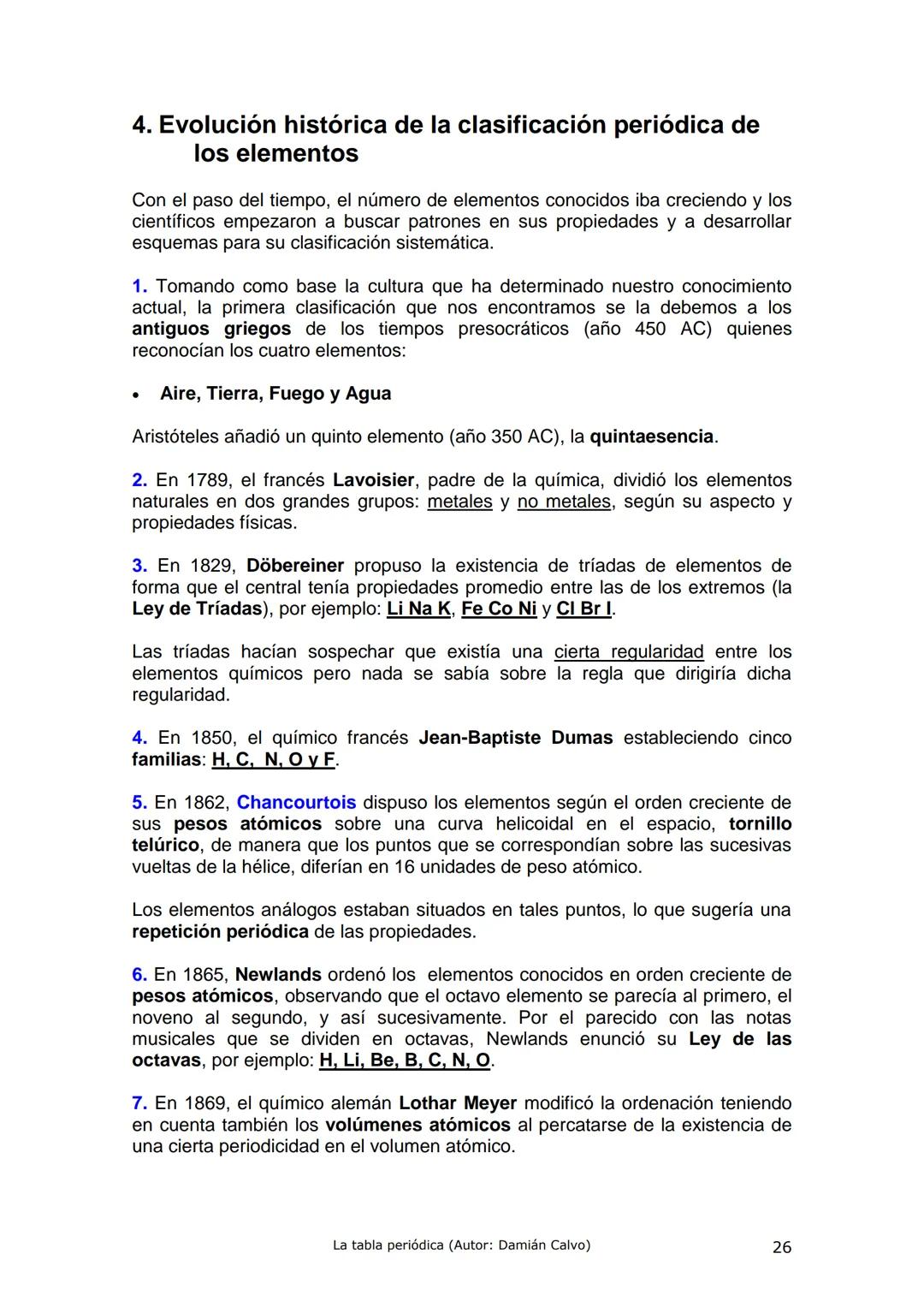 La tabla periódica.
Sistema Periódico de los Elementos
7
10
Alcalinos
Alcalinotémeos
Metales de transición
1
Categoria quimica
Metales
Semim
