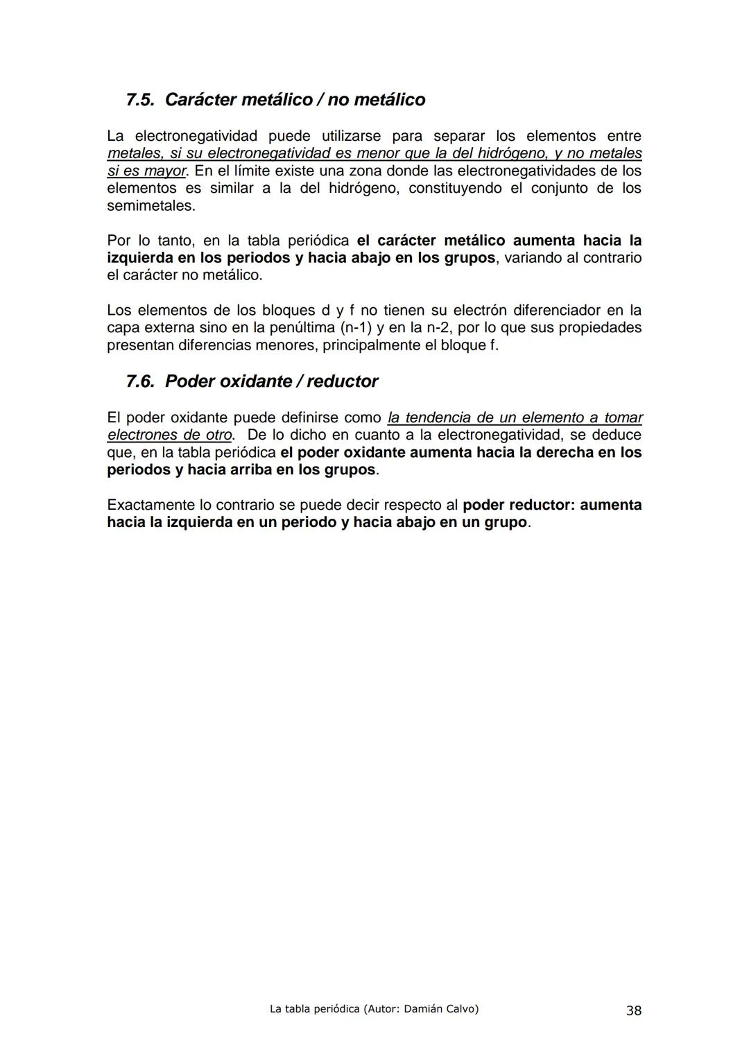 La tabla periódica.
Sistema Periódico de los Elementos
7
10
Alcalinos
Alcalinotémeos
Metales de transición
1
Categoria quimica
Metales
Semim