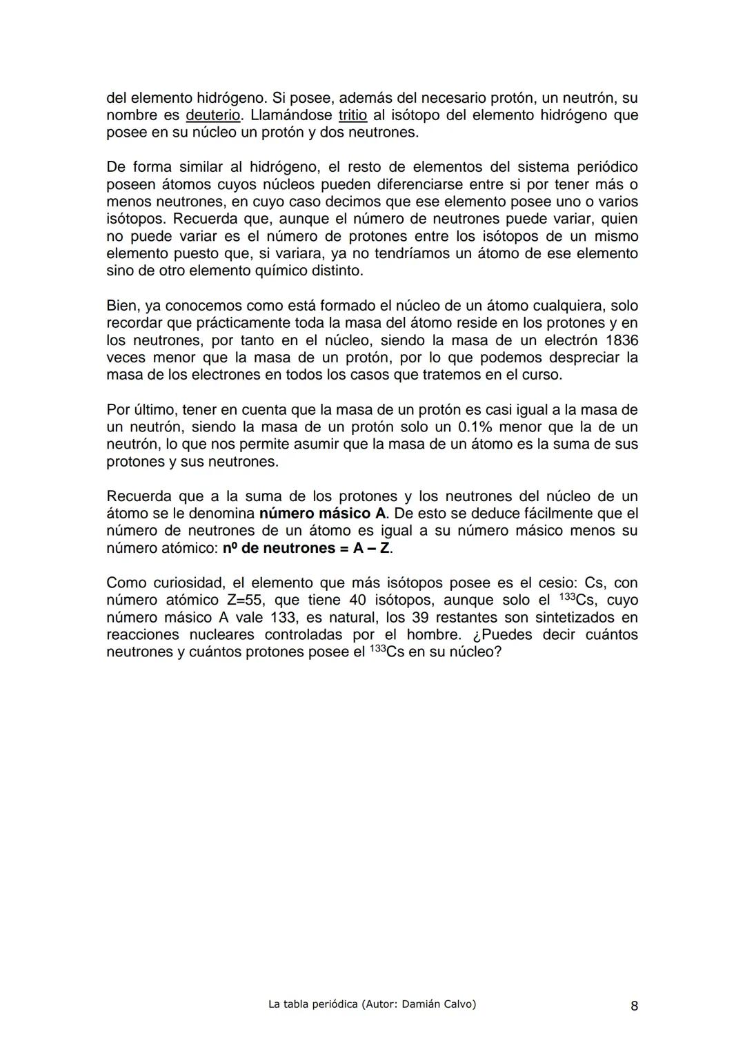 La tabla periódica.
Sistema Periódico de los Elementos
7
10
Alcalinos
Alcalinotémeos
Metales de transición
1
Categoria quimica
Metales
Semim