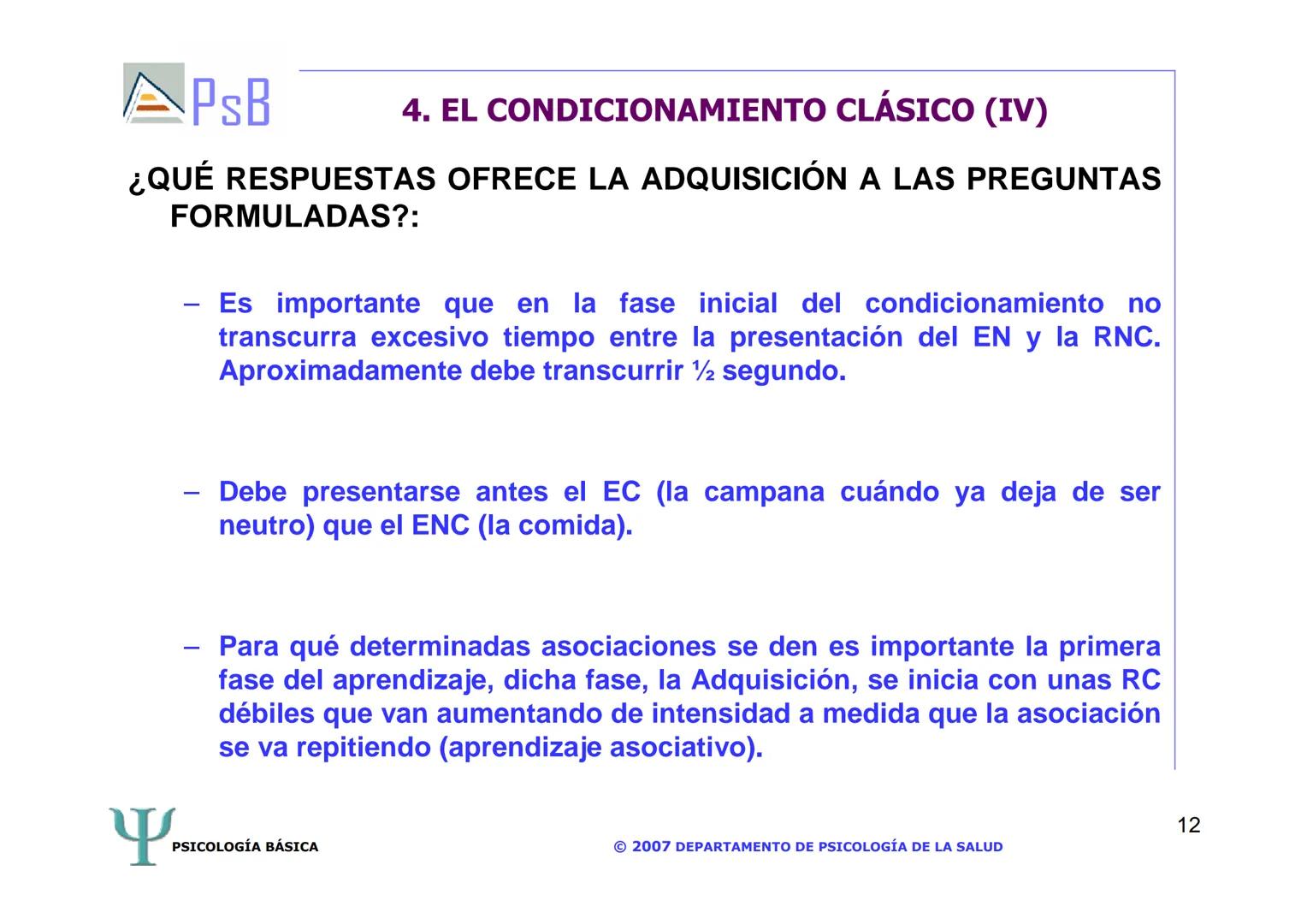 APSB
PSICOLOGÍA BÁSICA
TEMA 3. APRENDIZAJE
LICENCIATURA DE HUMANIDADES
UNIVERSIDAD DE ALICANTE
PSICOLOGÍA BÁSICA
Material extraído del