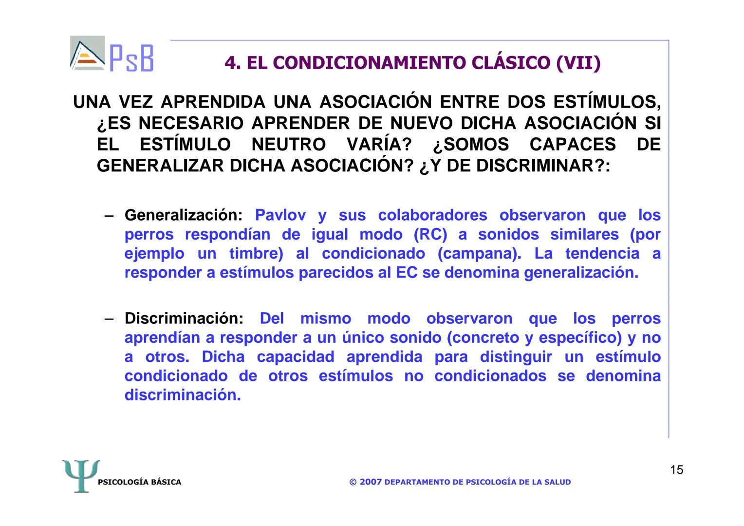 APSB
PSICOLOGÍA BÁSICA
TEMA 3. APRENDIZAJE
LICENCIATURA DE HUMANIDADES
UNIVERSIDAD DE ALICANTE
PSICOLOGÍA BÁSICA
Material extraído del