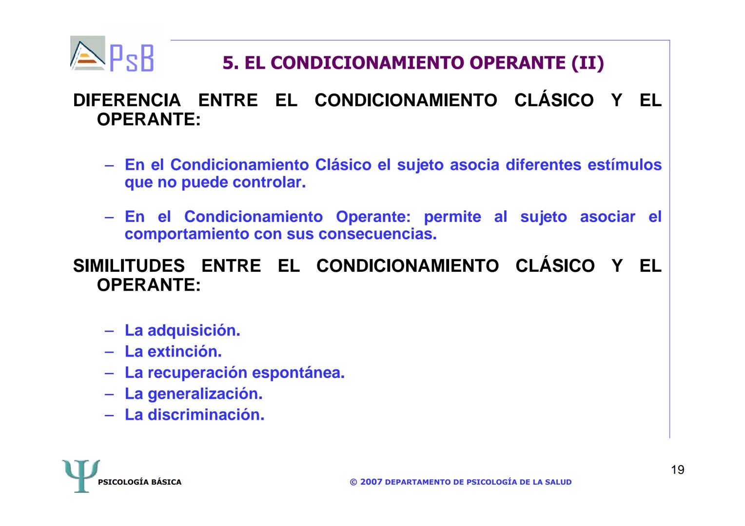 APSB
PSICOLOGÍA BÁSICA
TEMA 3. APRENDIZAJE
LICENCIATURA DE HUMANIDADES
UNIVERSIDAD DE ALICANTE
PSICOLOGÍA BÁSICA
Material extraído del