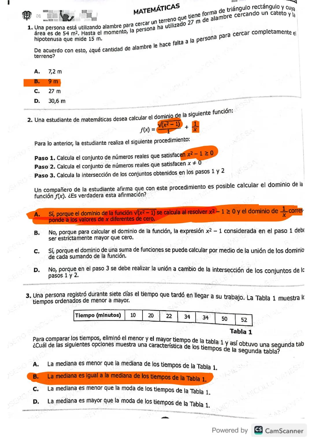 Preguntas tipo icfes matemáticas 🧮división, fracciones, polinomios, factorización y funciones