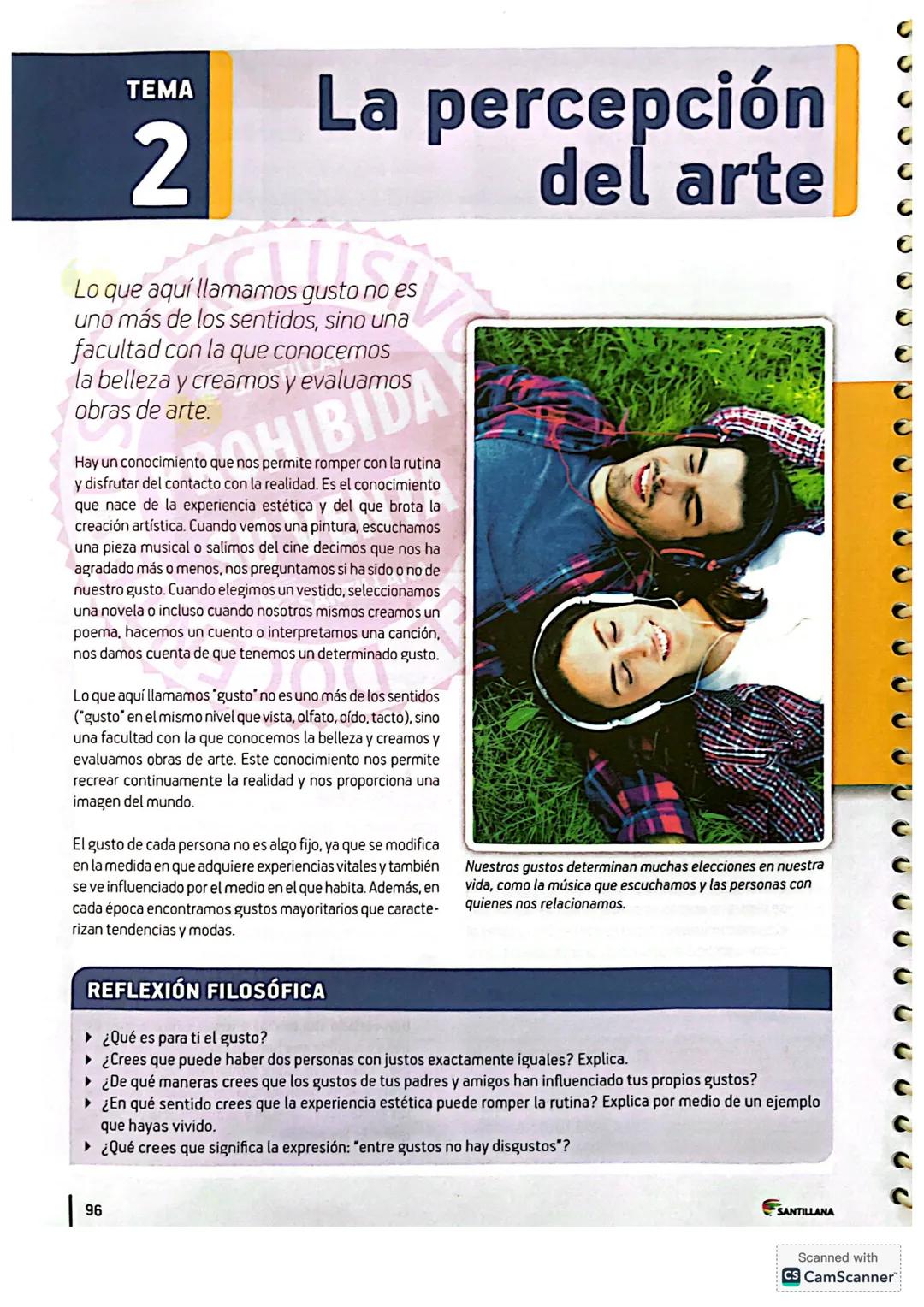 TEMA
1
ACLUST
La estética
Por medio del arte los seres humanos han intentado dar
sentido y expresar su asombro ante el mundo que los rodea.