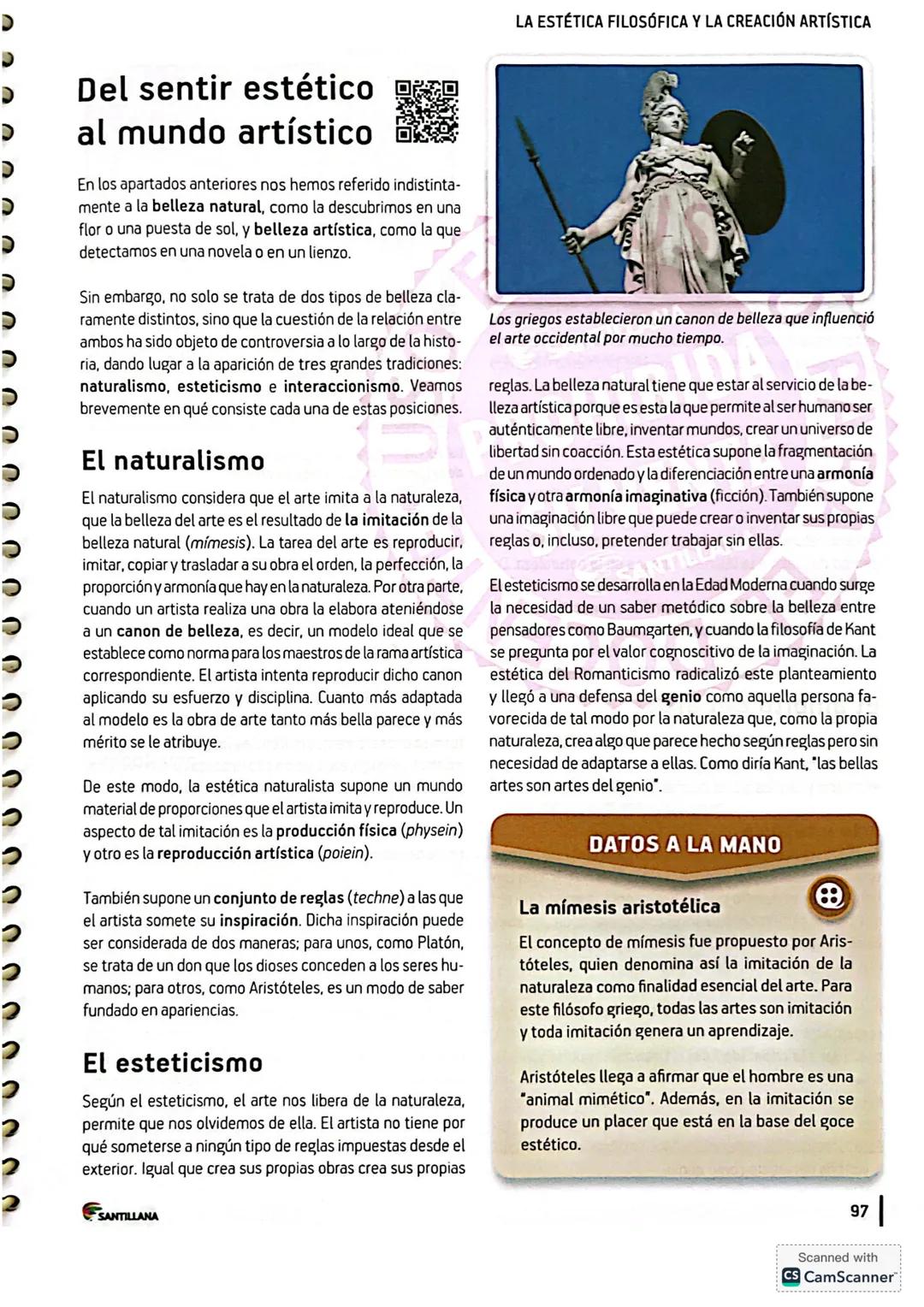 TEMA
1
ACLUST
La estética
Por medio del arte los seres humanos han intentado dar
sentido y expresar su asombro ante el mundo que los rodea.