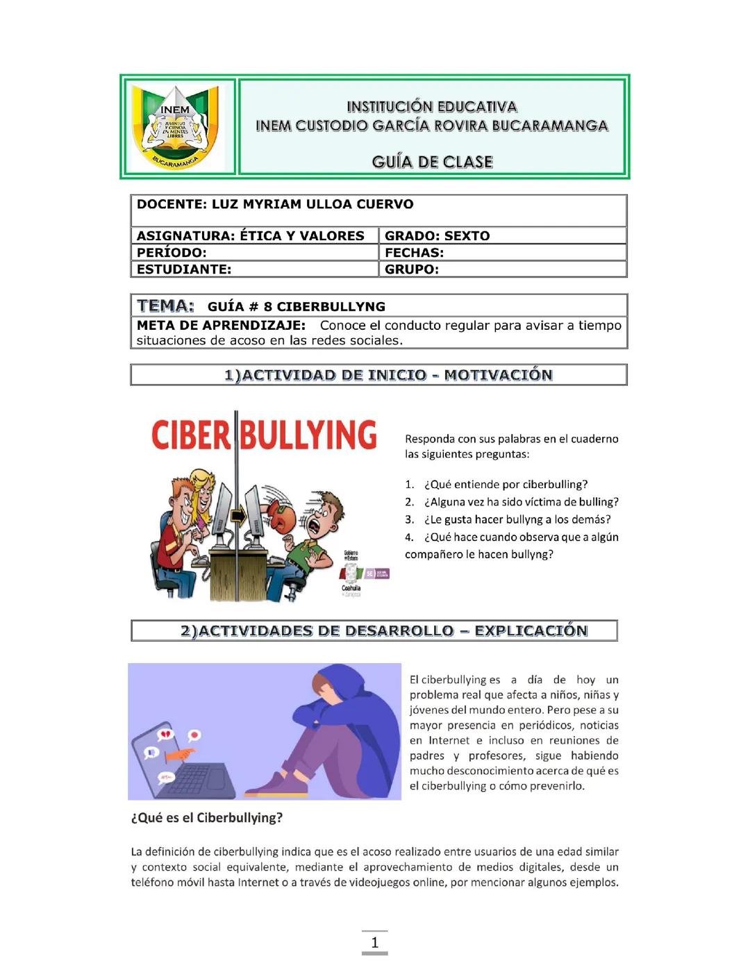 Esto es sobre el ciberbullyng es importante saberlo