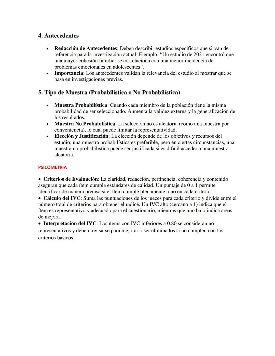 ESTUDIO PARA PSICOMETRÍA Y CUANTITIVA
LO QUE SE NECESITA PARA PASAR EL PARCIAL (CUANTITATIVA):
1. Enfoque y Diseño de la Investigación
•
•
•