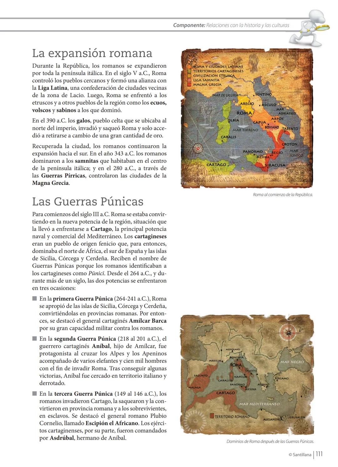 UNIDAD
4
✓ UBICATE EN LA HISTORIA
Roma:
el gran imperio
Temas de la unidad
Aspectos geográficos de Italia
El origen de Roma
La República
El