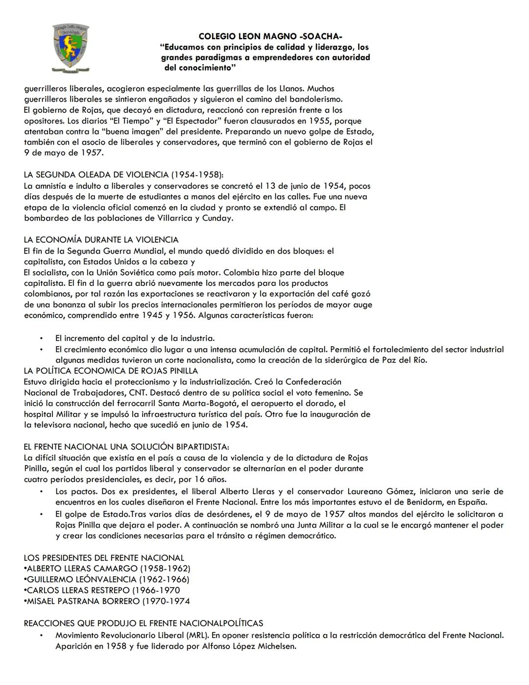 COLEGIO LEON MAGNO -SOACHA-
"Educamos con principios de calidad y liderazgo, los
grandes paradigmas a emprendedores con autoridad
del conoci