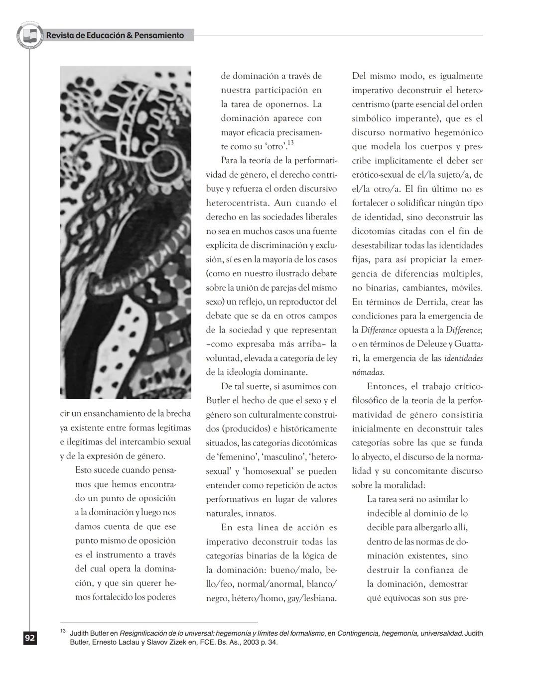Colegio Hispanoamericano
Judith Butler y la teoría de la
performatividad de género
Judith Butler and the theory of the performatividad of ge