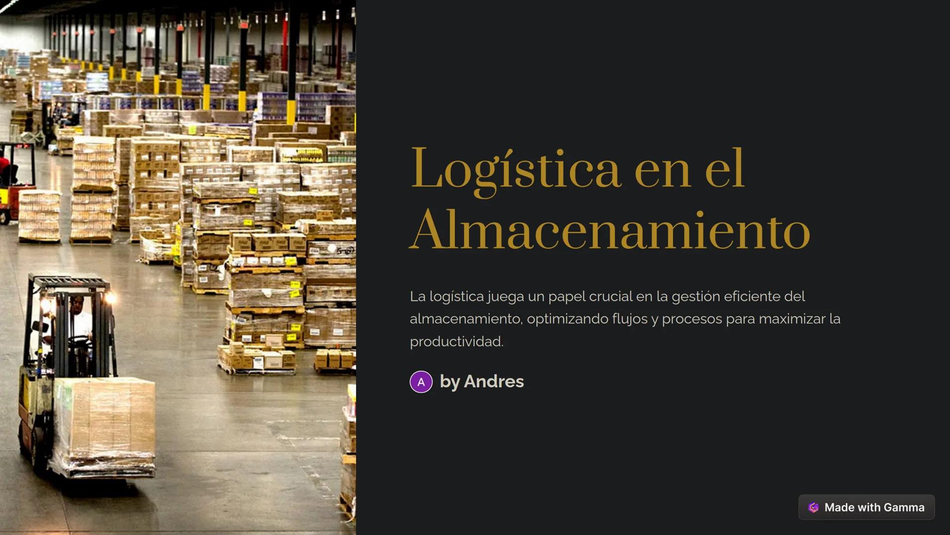 # Logística en el
Almacenamiento
La logística juega un papel crucial en la gestión eficiente del
almacenamiento, optimizando flujos y proce