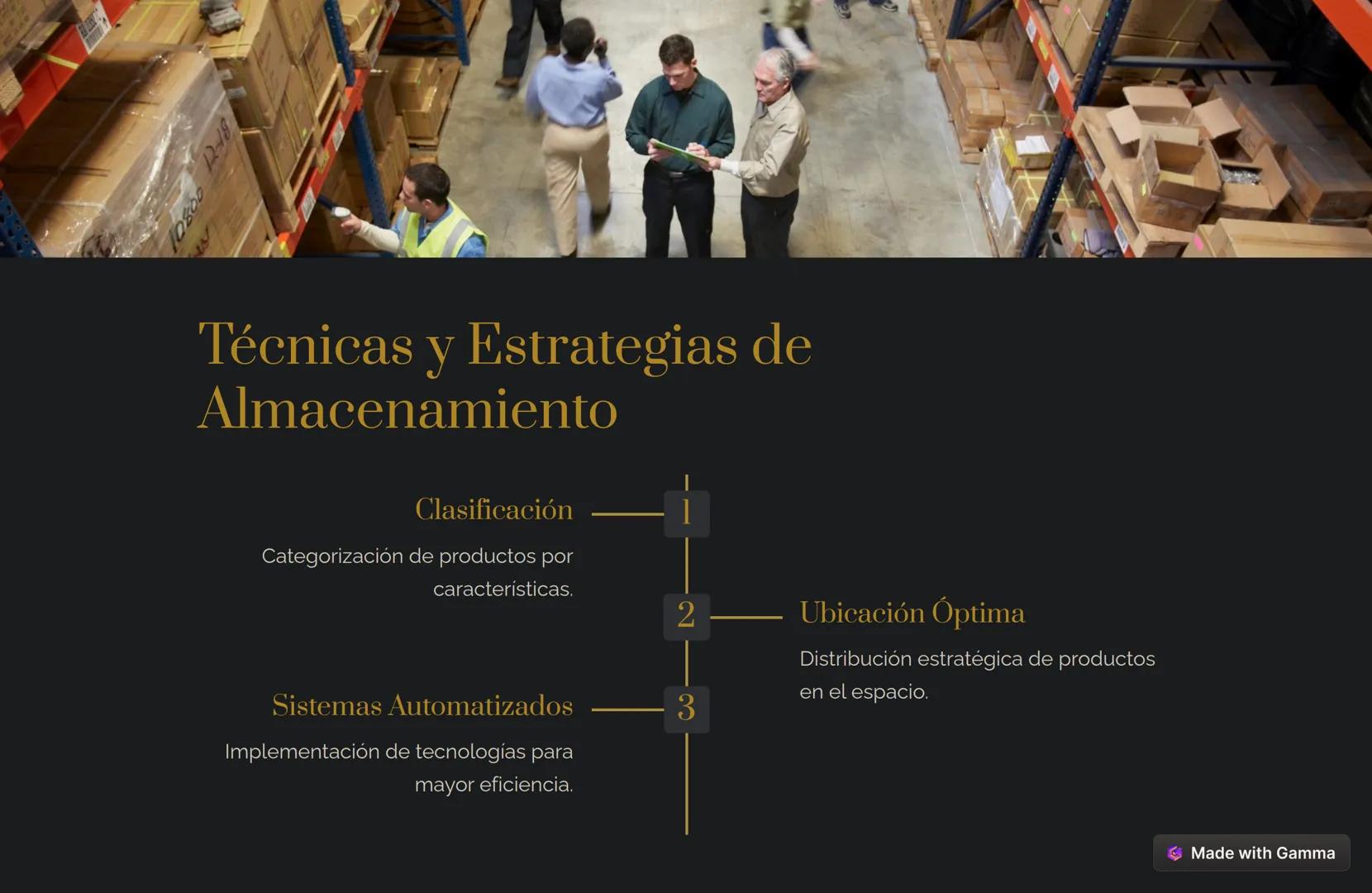 # Logística en el
Almacenamiento
La logística juega un papel crucial en la gestión eficiente del
almacenamiento, optimizando flujos y proce