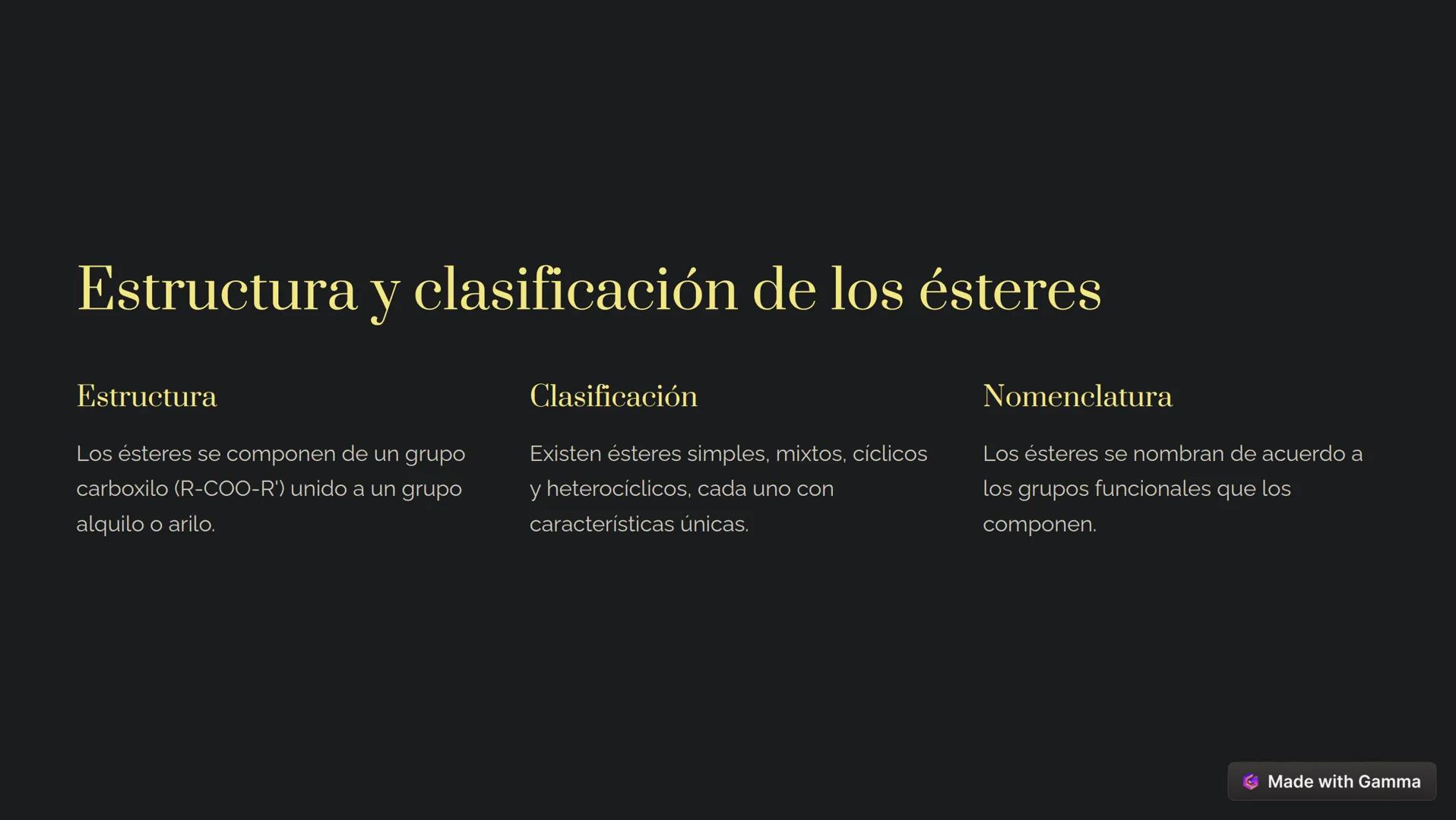 SUTROY
VOUSHLIG
Sonok
Exod
STGB
100
СОЛНЕ
# Ésteres: La química
del sabor y el aroma
Los ésteres son compuestos orgánicos versátiles que de