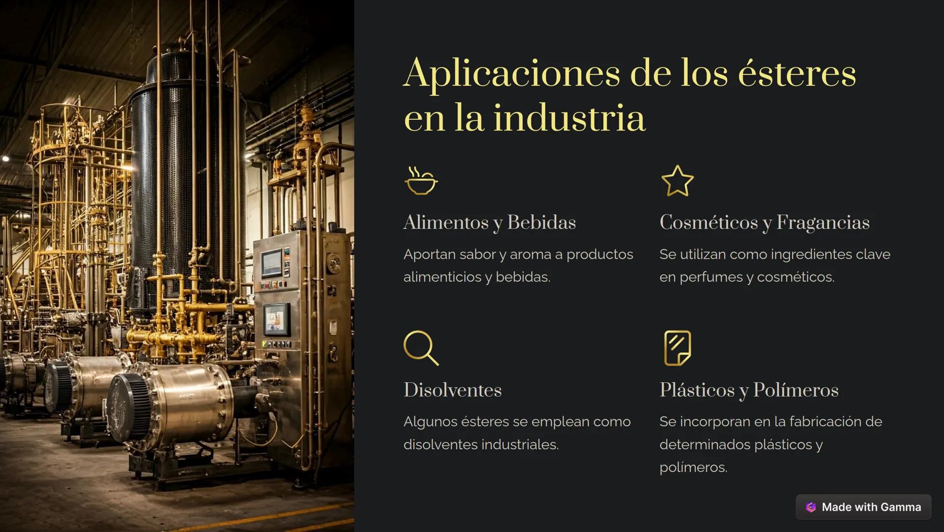 SUTROY
VOUSHLIG
Sonok
Exod
STGB
100
СОЛНЕ
# Ésteres: La química
del sabor y el aroma
Los ésteres son compuestos orgánicos versátiles que de