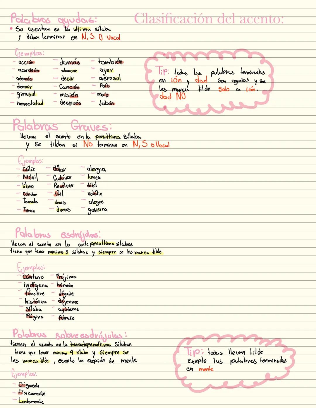 # Palabras ayudas:
* Se asentoon en la ultima sílaba
y deben terminar en N, S O Vocal
# Ejemplos:
* acción Jamás también
* acordeón a