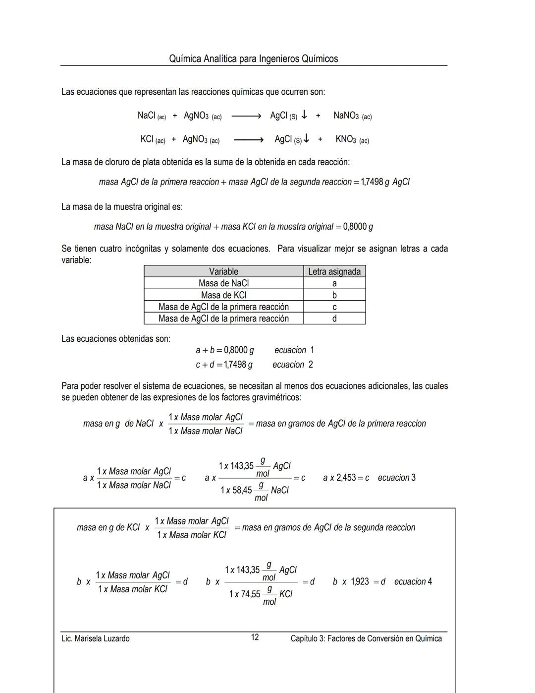 Química Analítica para Ingenieros Químicos
CAPÍTULO 3 FACTORES DE CONVERSION EN QUIMICA
CONTENIDO:
Factores de conversión de unidades
Factor