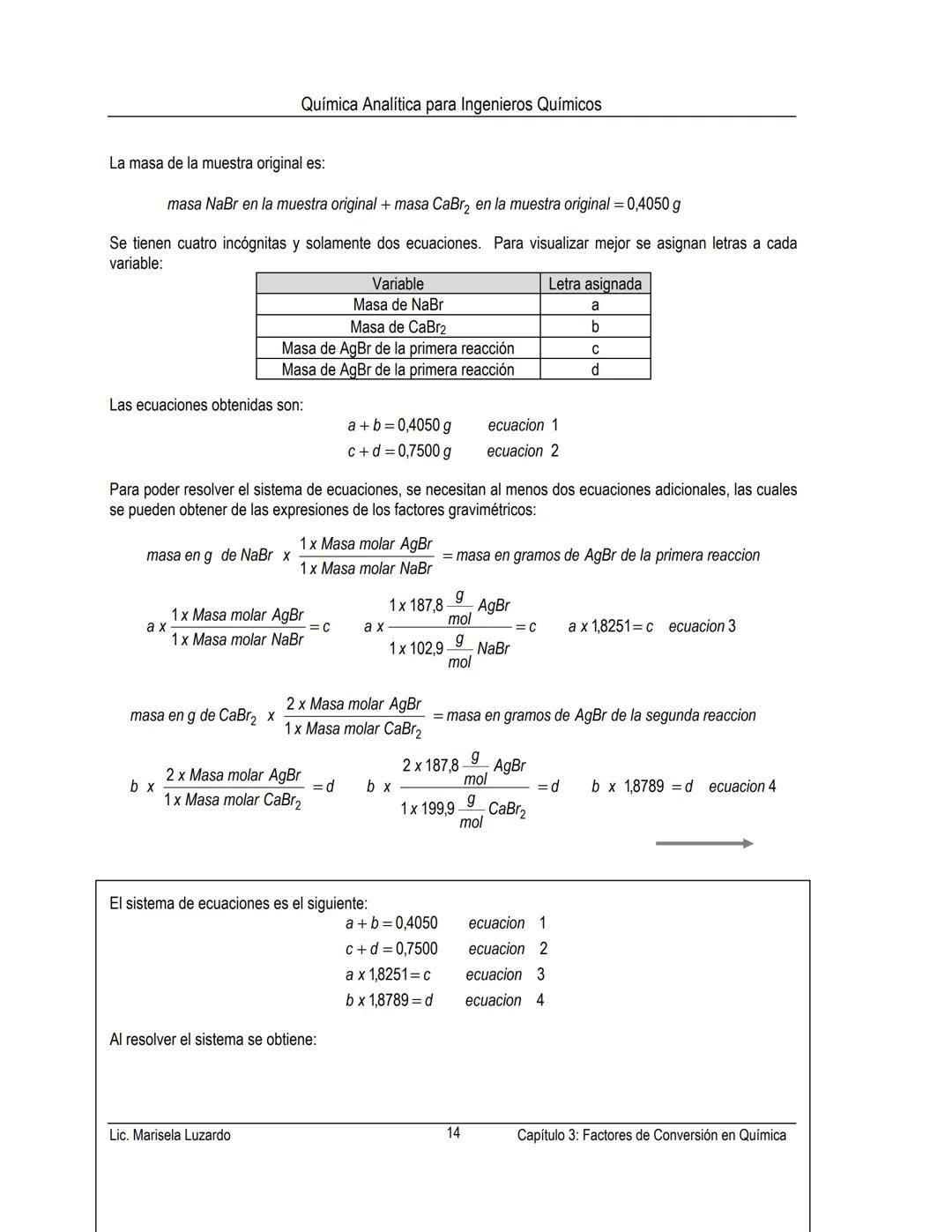 Química Analítica para Ingenieros Químicos
CAPÍTULO 3 FACTORES DE CONVERSION EN QUIMICA
CONTENIDO:
Factores de conversión de unidades
Factor
