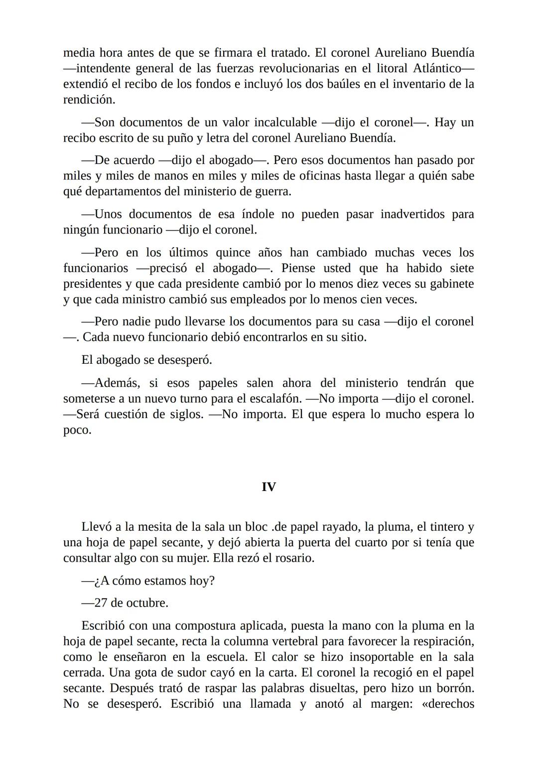 # El Coronel No Tiene Quien le Escriba
Gabriel García Márquez I
El coronel destapó el tarro del café y comprobó que no había más de una
cu