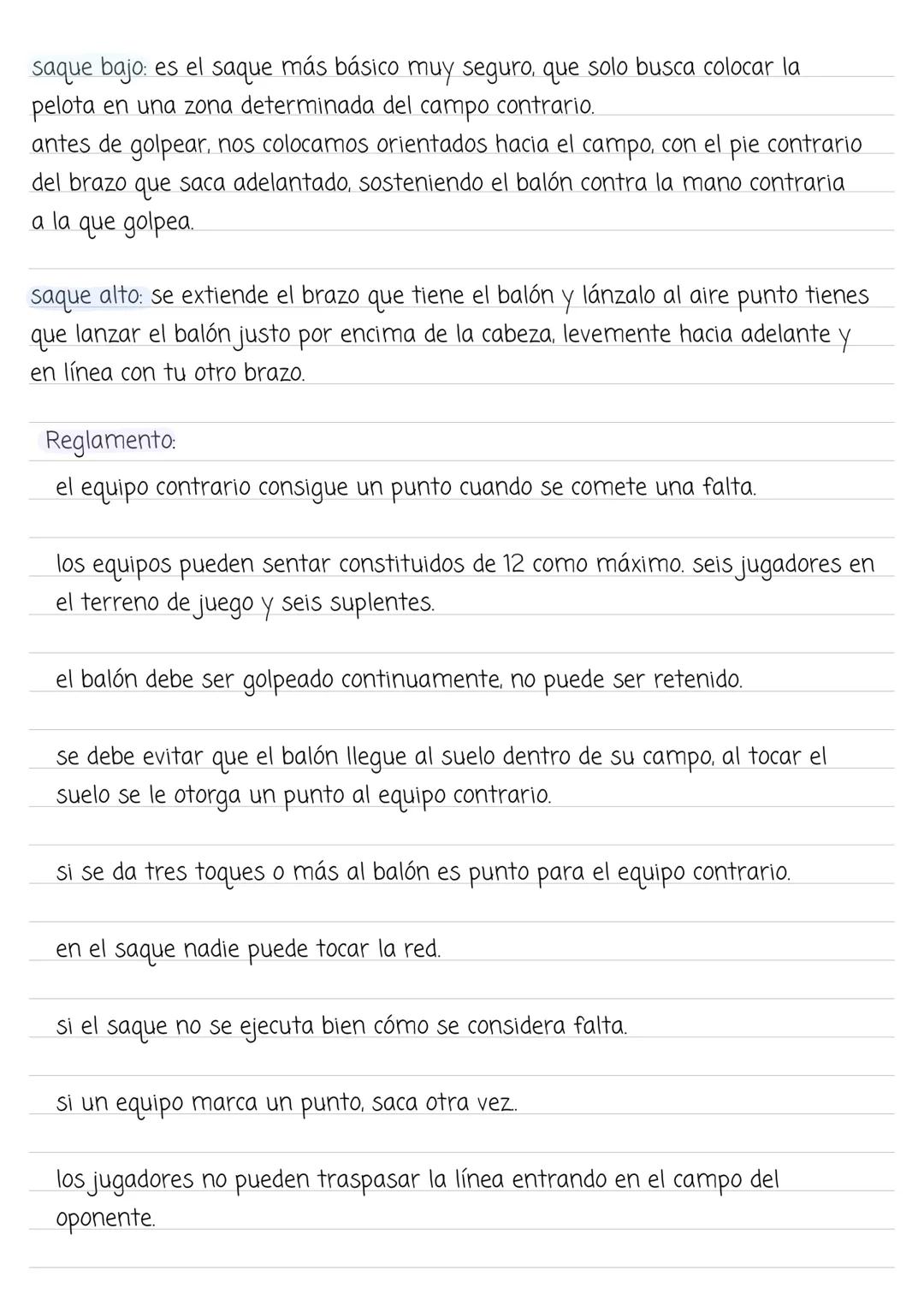 Voleibol
Bloqueo: consiste en interceptar los
ataques de los rivales, saltando junto
a la red con los brazos extendidos con
el objetivo de n