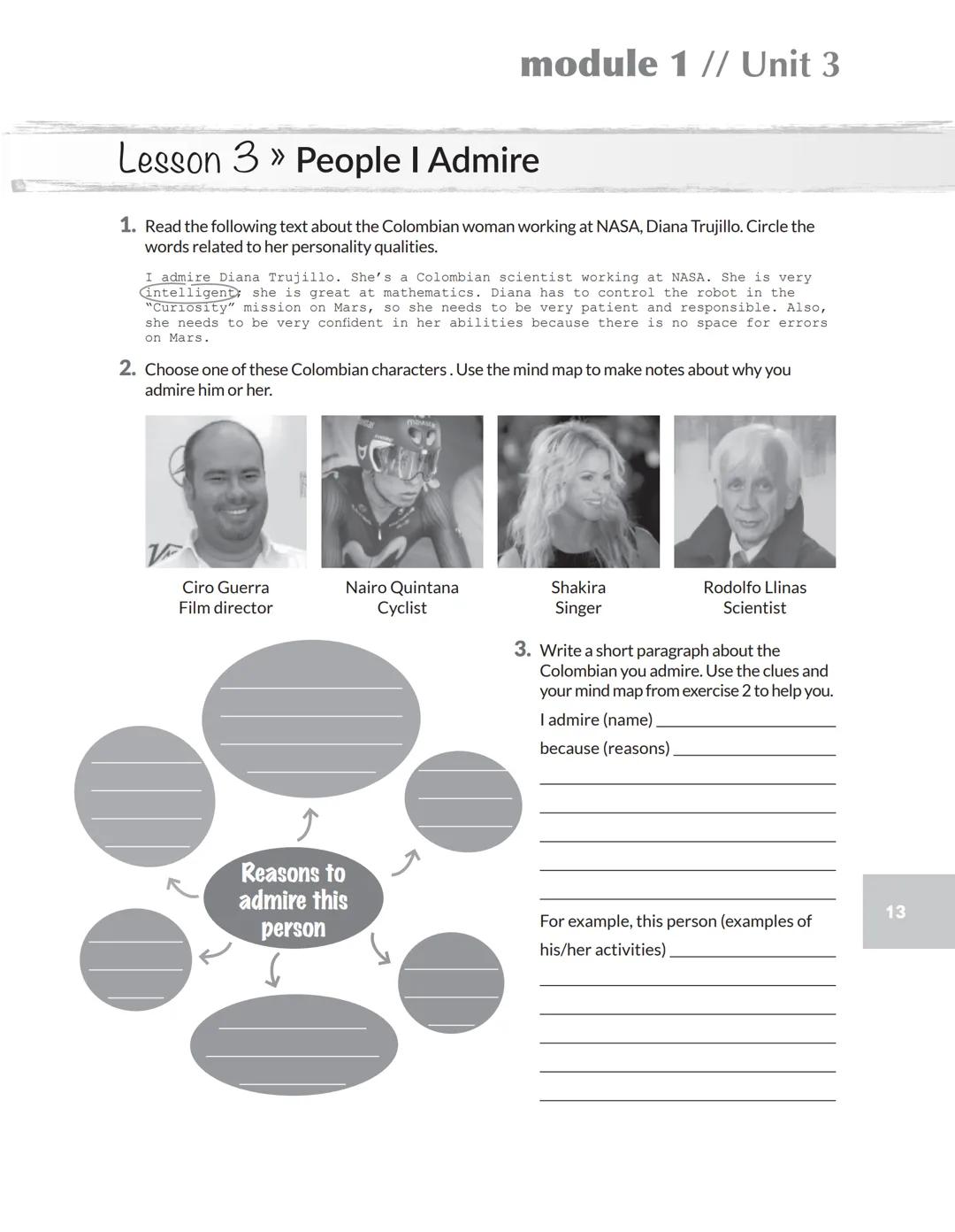 module 1 // Unit 3
MUnit »3 wwwwww
My People
Lesson »Family Life
1. Look at the picture of this famous family and complete
the sentences wit