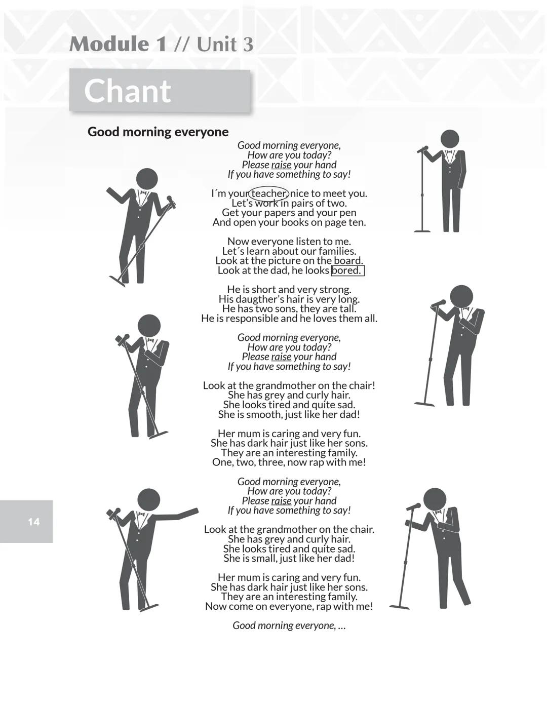 module 1 // Unit 3
MUnit »3 wwwwww
My People
Lesson »Family Life
1. Look at the picture of this famous family and complete
the sentences wit