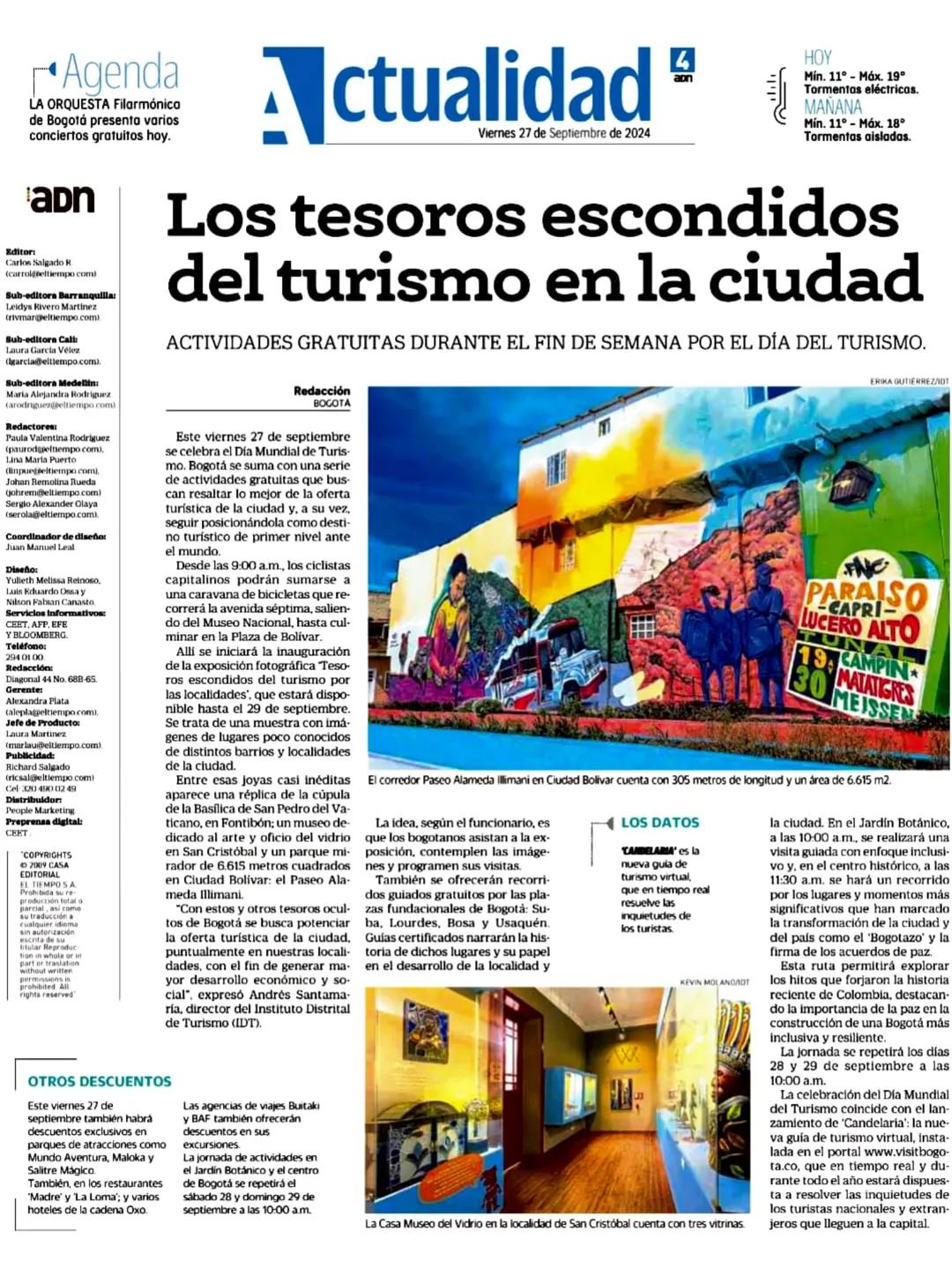 # Agenda Actualidad
CONCURSO de poesía 'Reverso'
este fin de semana en las
bibliotecas públicas de Bogotá.
apn
Viernes 8 de Noviembre de 20