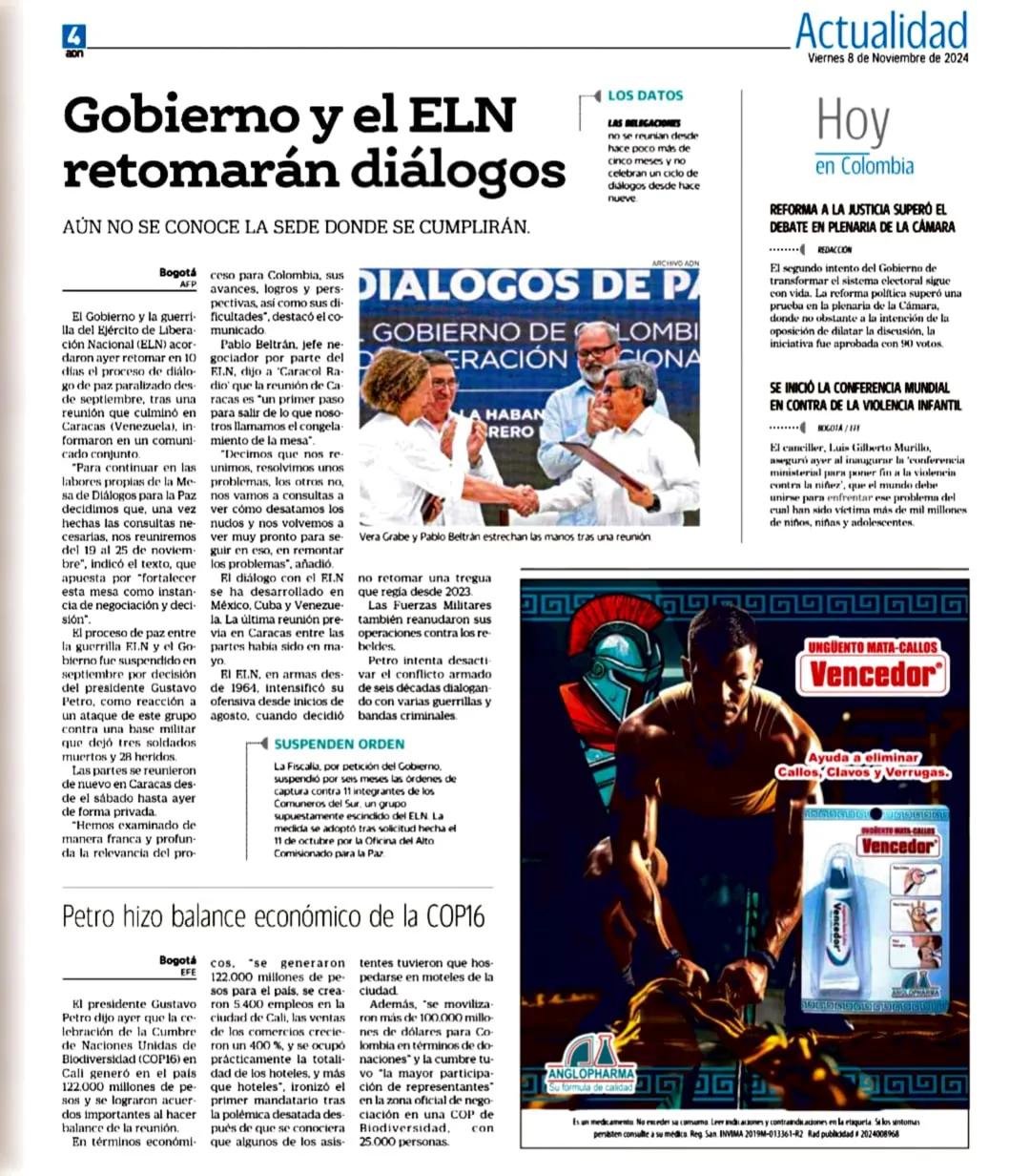 # Agenda Actualidad
CONCURSO de poesía 'Reverso'
este fin de semana en las
bibliotecas públicas de Bogotá.
apn
Viernes 8 de Noviembre de 20