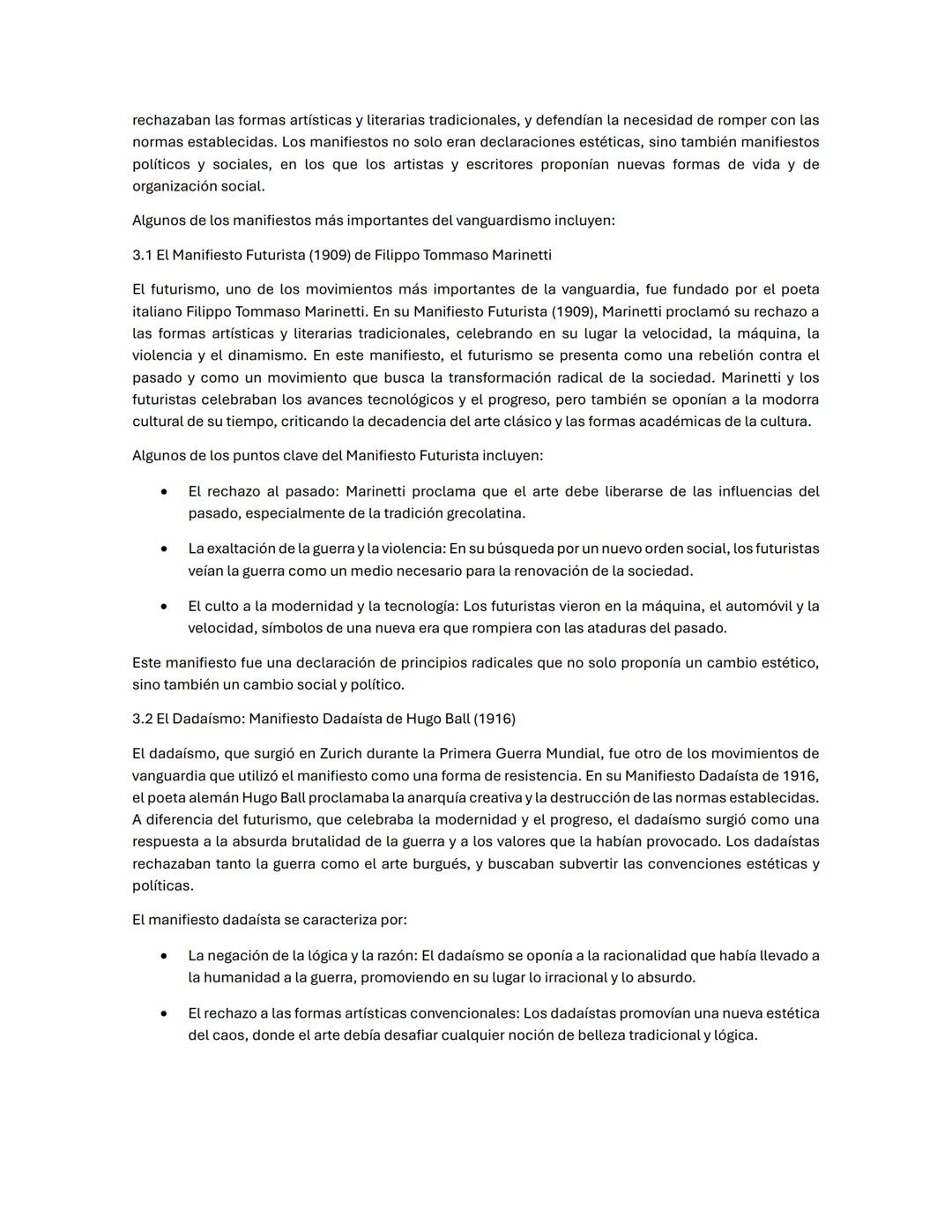 # El Vanguardismo: Resistencia y Transformación a través de los Manifiestos
El vanguardismo, un fenómeno literario y artístico que emergió