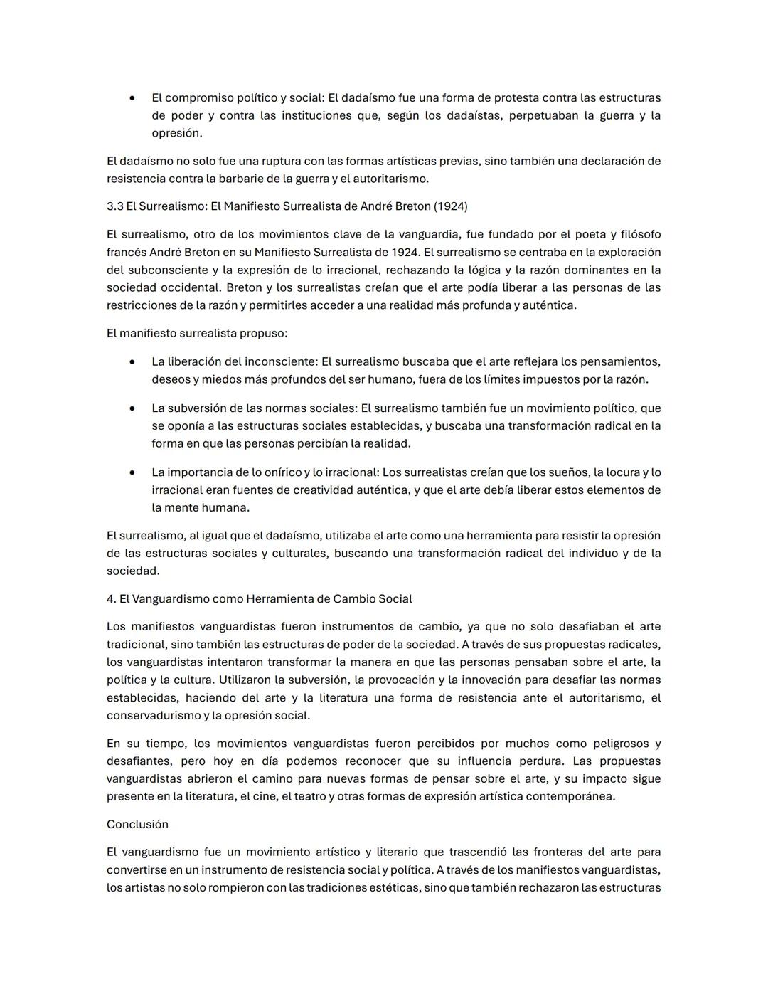 # El Vanguardismo: Resistencia y Transformación a través de los Manifiestos
El vanguardismo, un fenómeno literario y artístico que emergió