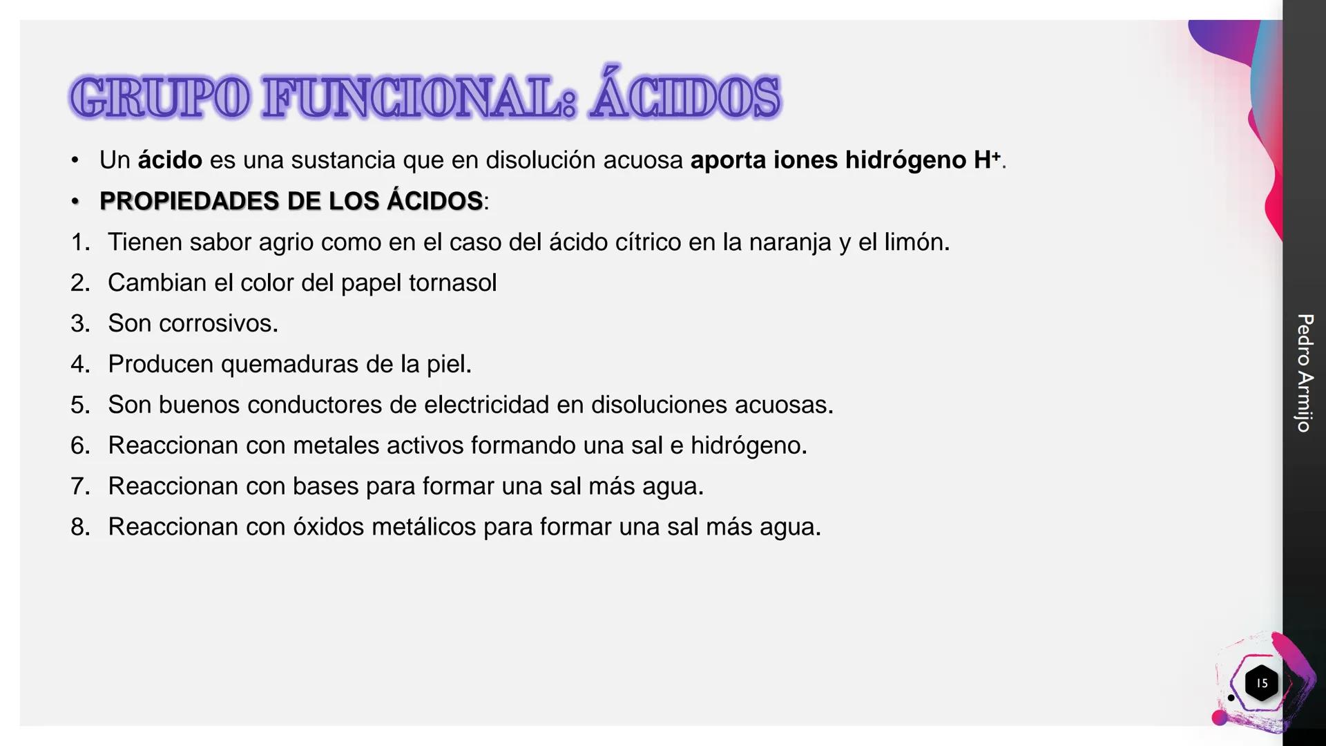 GRUPOS FUNCIONALES
QUÍMICA INORGÁNICA
I.E.D. COLEGIO GERARDO MOLINA RAMÍREZ
ANDRÉS JULIÁN RODRÍGUEZ
MAGISTER EN EDUCACIÓN AMBIENTAL
JORNADA