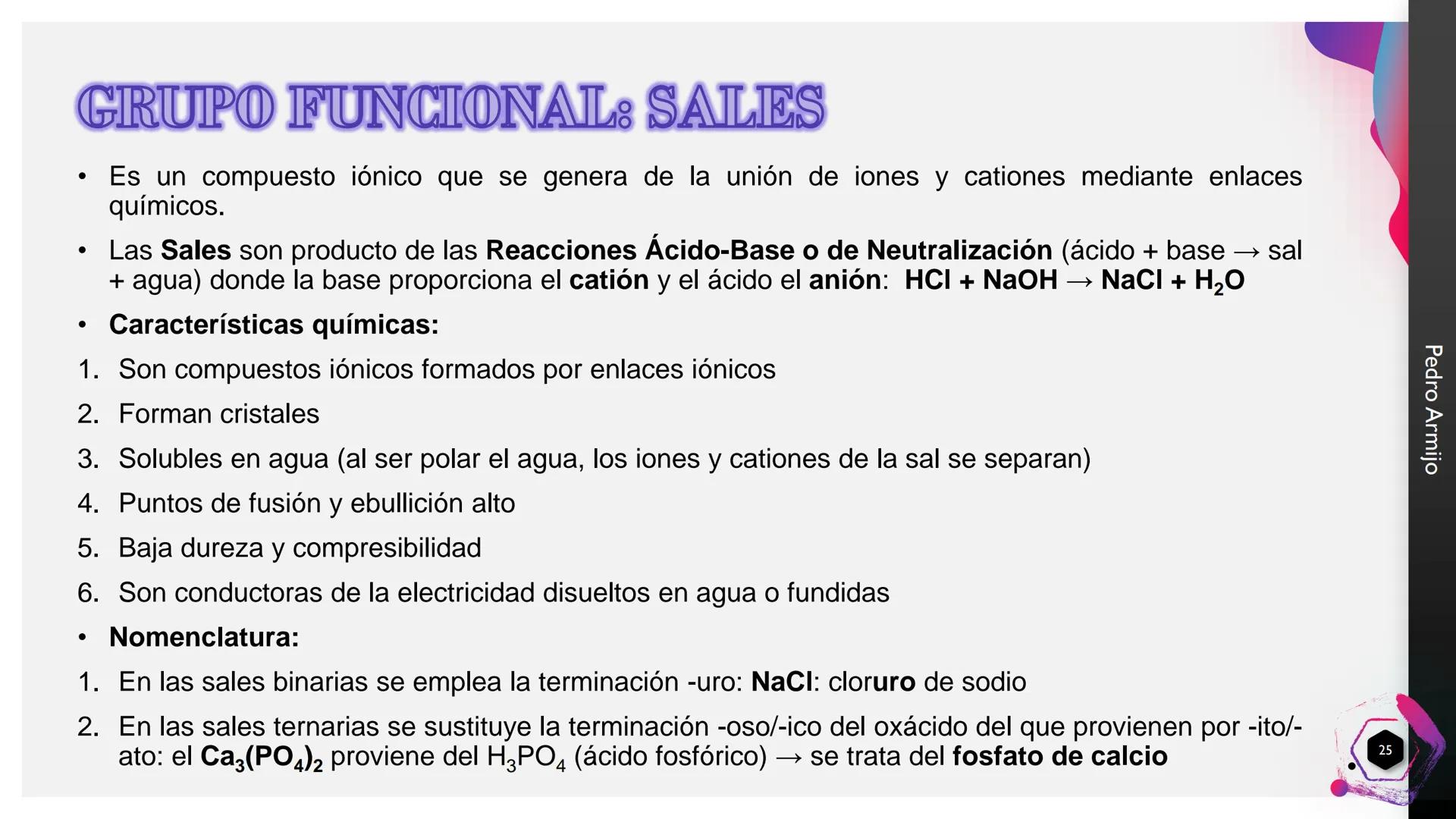 GRUPOS FUNCIONALES
QUÍMICA INORGÁNICA
I.E.D. COLEGIO GERARDO MOLINA RAMÍREZ
ANDRÉS JULIÁN RODRÍGUEZ
MAGISTER EN EDUCACIÓN AMBIENTAL
JORNADA