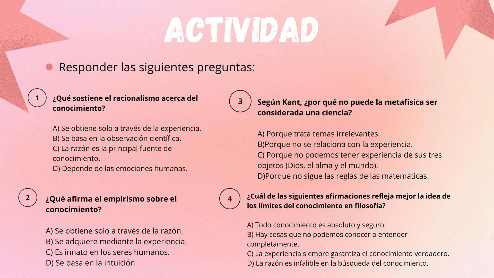 EL RACIONALISMO INTRODUCCIÓN
El racionalismo es una
corriente filosófica según la
cual la razón debe ser el
punto de partida para
alcanzar c