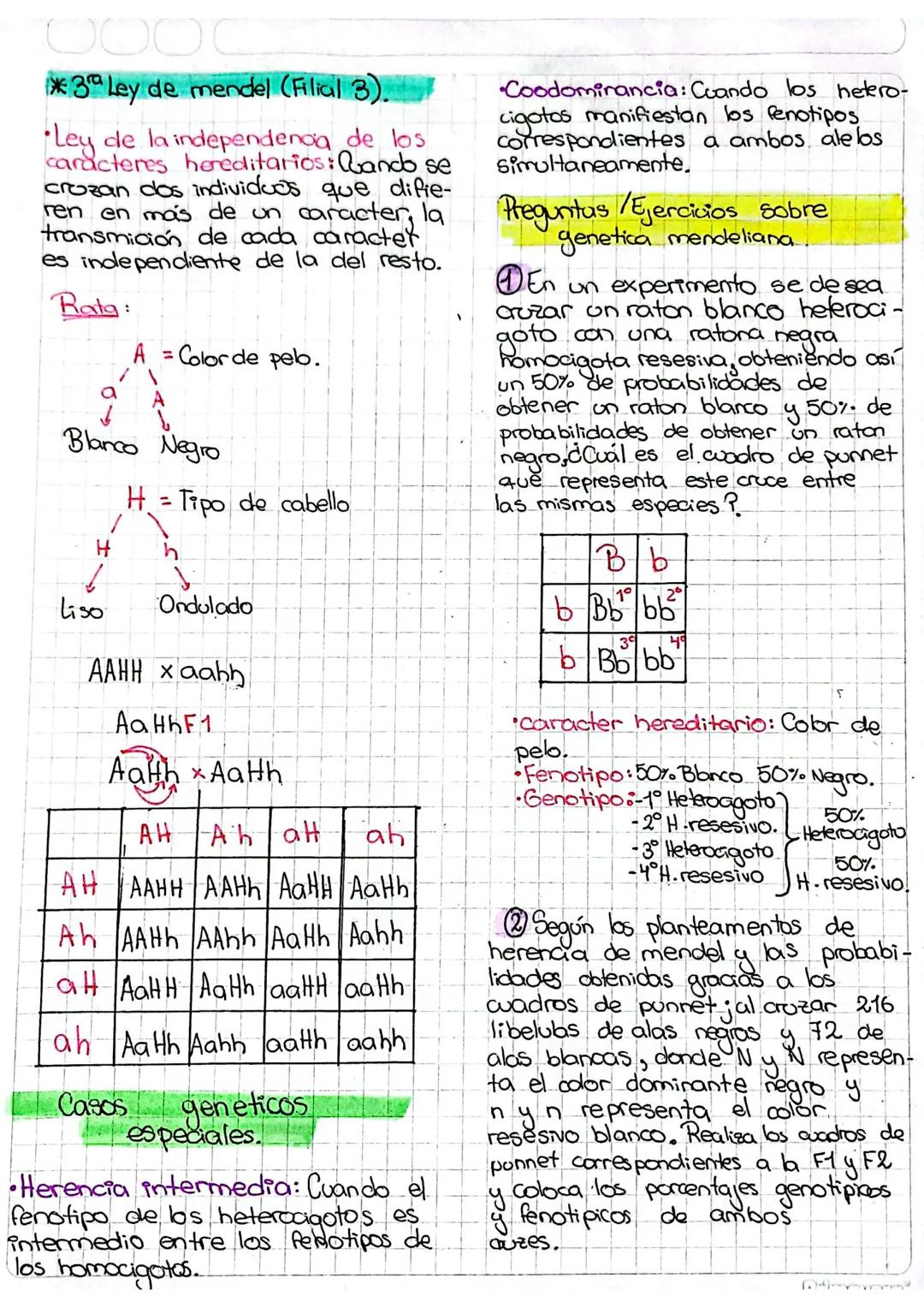 000
0
Apuntes de genetica mendeliana-
•Conceptos fondamentales.
de genetica
Caracter hederitario: Es cualquier
caracteristica presente en un