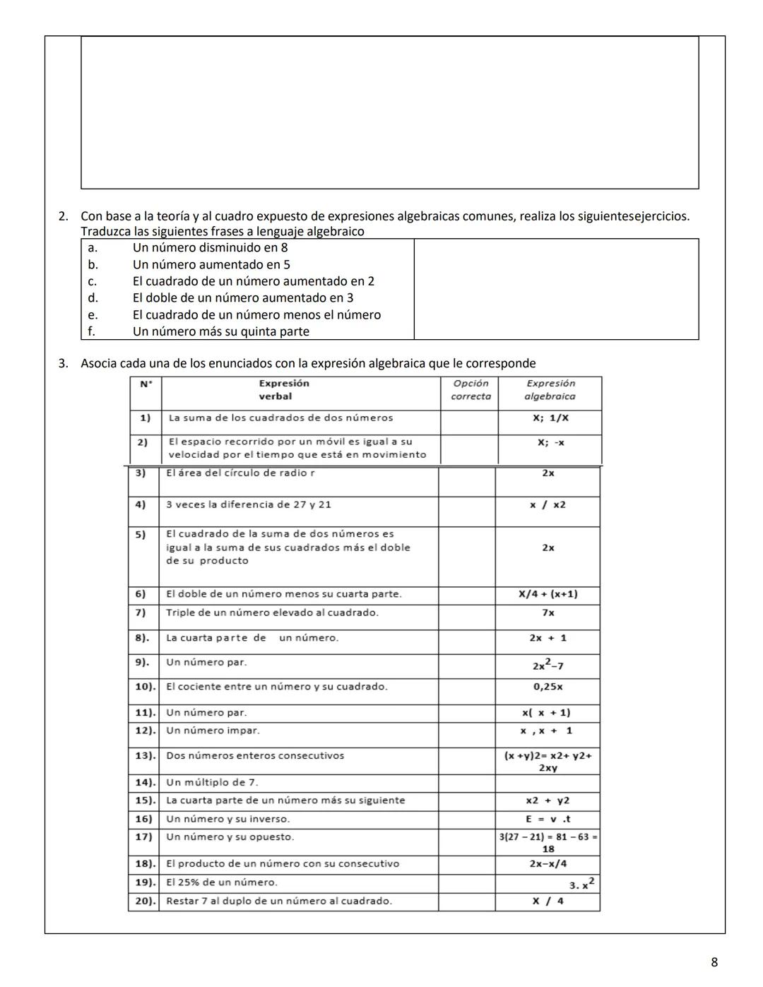 GUÍA DE APRENDIZAJE (MODULO) CLEI 4 (IV)
AREA Y/O ASIGNATURA: MATEMATICAS
N° de Horas: 20 horas (Primera Parte)
Procedimientos: Planificació