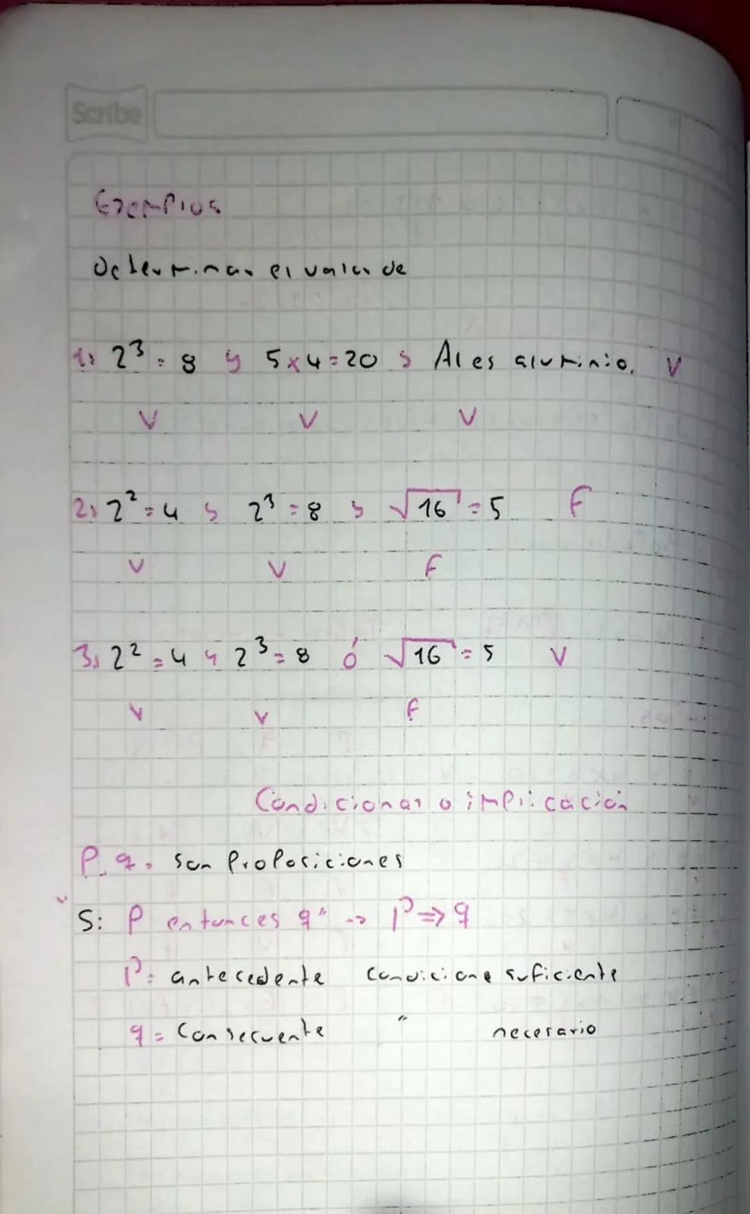 25
01
24
Scribe
Lógica y Conjuntos
Lógica
la lógica es un Procedimiento que nos pertite determinar
Si un vazonamiento es falso o verdadero o