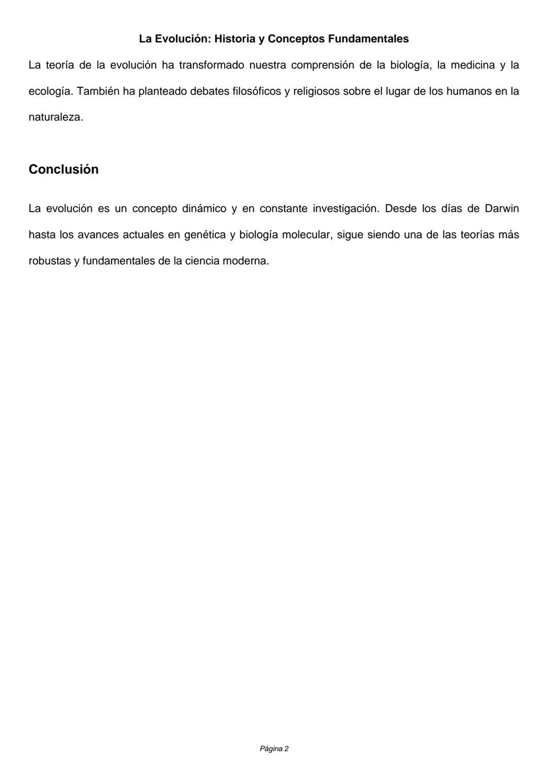 La Evolución: Historia y Conceptos Fundamentales
La Evolución: Historia y Conceptos Fundamentales
Introducción
La evolución es el proceso me