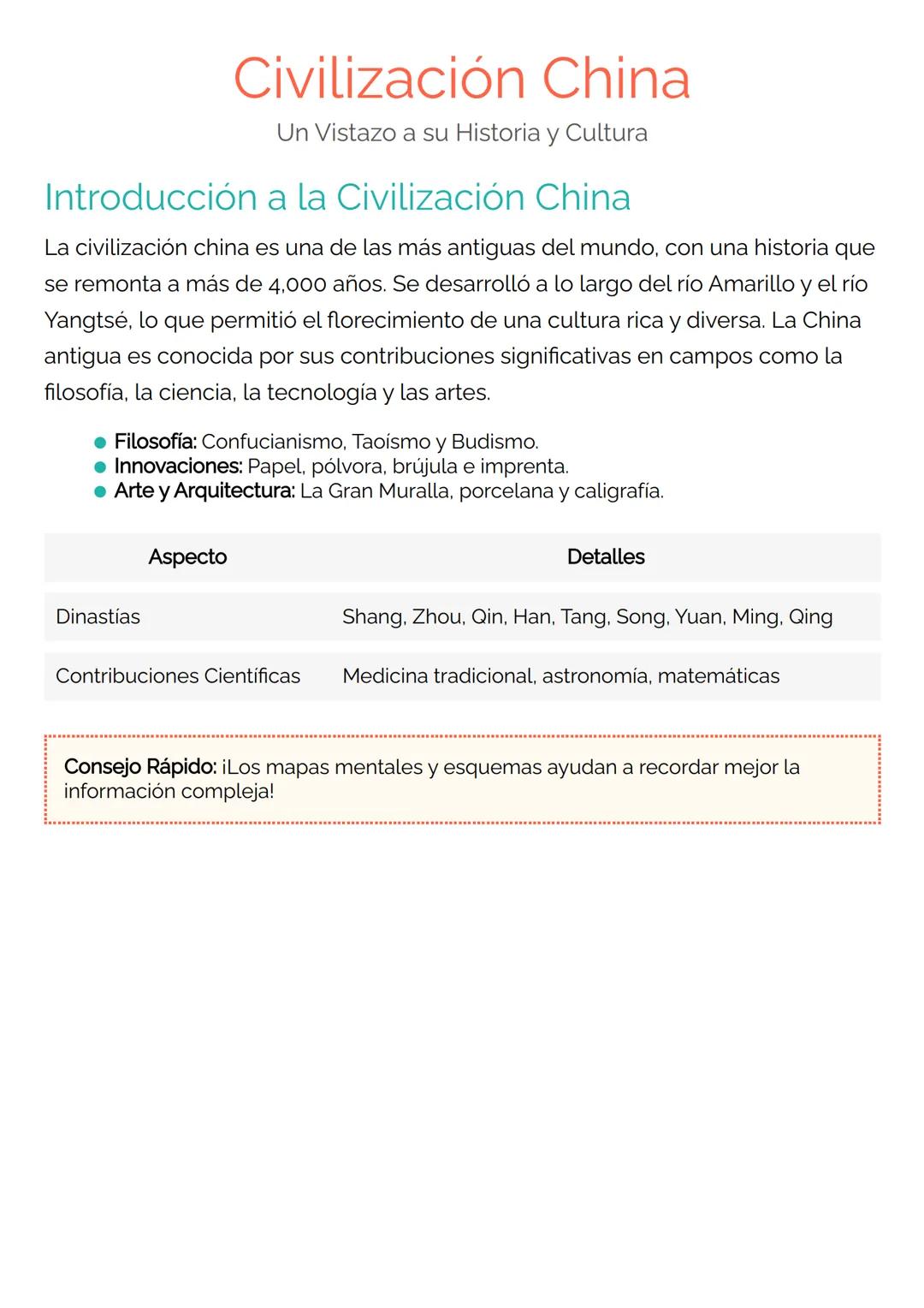 Civilización China
Un Vistazo a su Historia y Cultura
Introducción a la Civilización China
La civilización china es una de las más antiguas