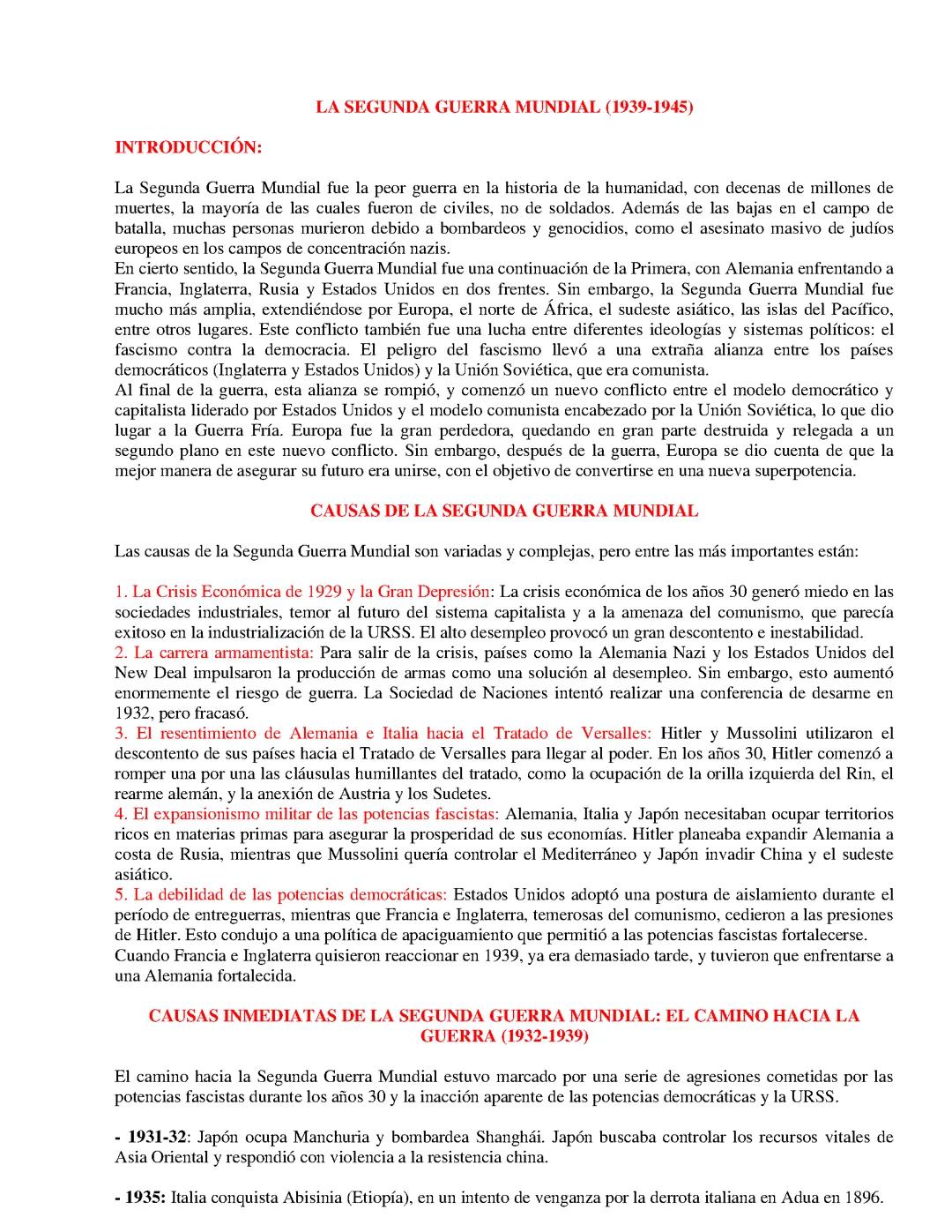 LA SEGUNDA GUERRA MUNDIAL