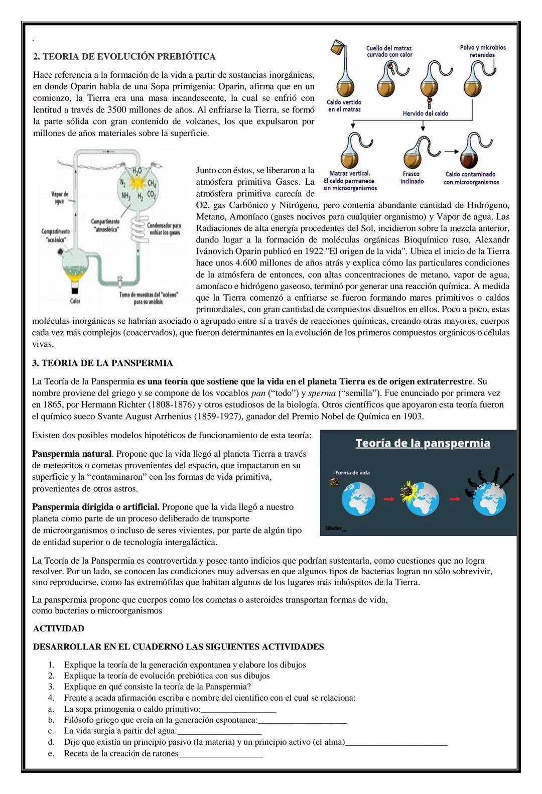 COLEGIO NACIONALIZADO LA PRESENTACIÓN
ÁREA CIENCIAS NATURALES
TEORÍAS SOBRE EL ORÍGEN DE LA VIDA
EL ORİGEN DE LA VIDA
1.TEORIA DE LA GENERA