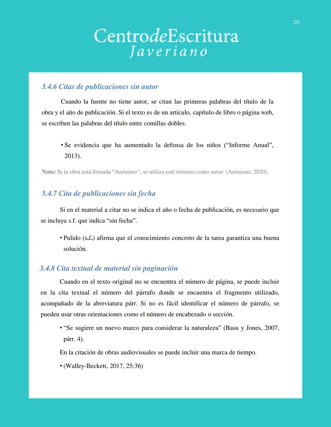 Centrode Escritura
Javeriano
Normas APA
Séptima edición
Pontificia Universidad Javeriana
Seccional Cali
Julio de 2020 CentrodeEscritura
Jave